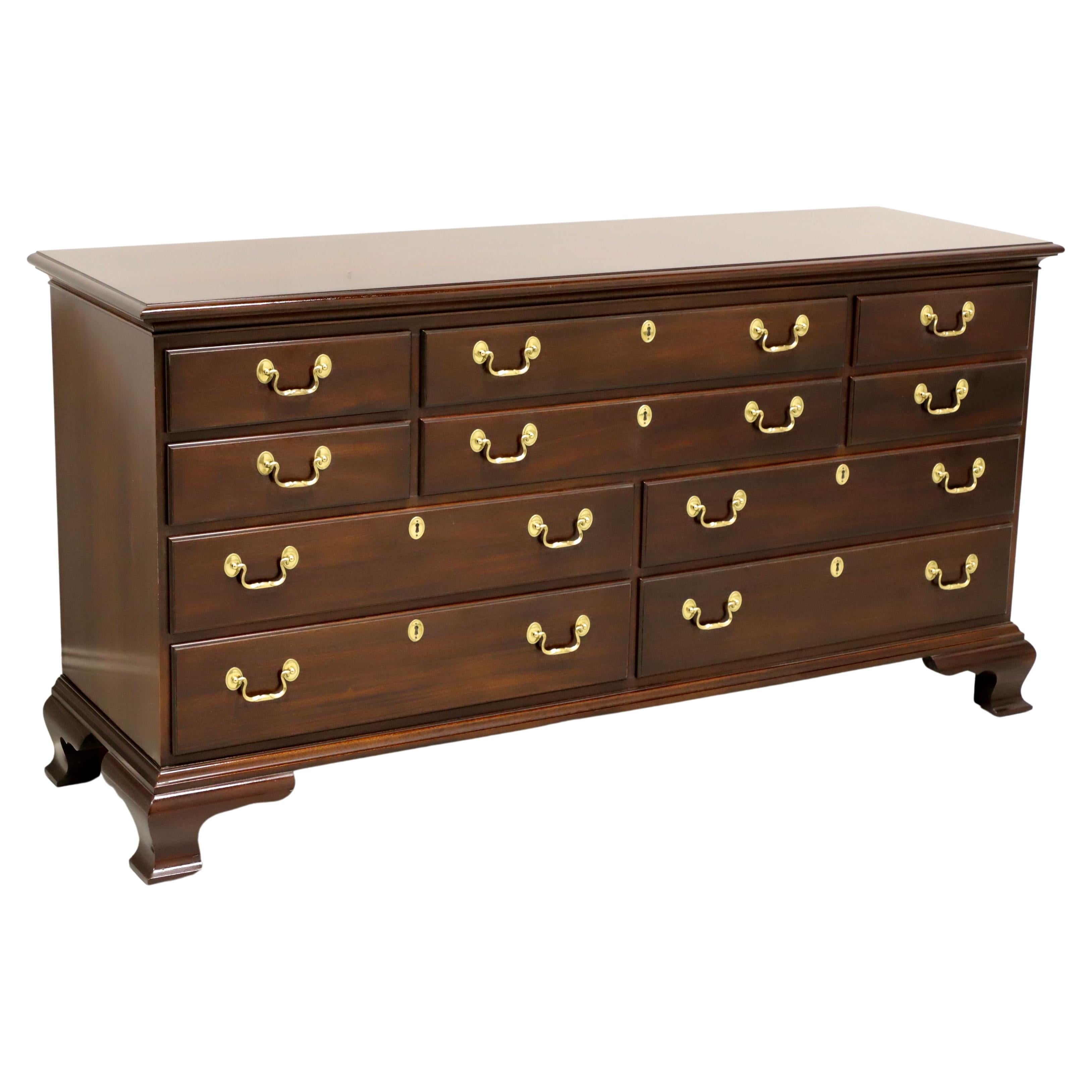 COUNCILL CRAFTSMEN Mahogany Chippendale Style Triple Dresser
