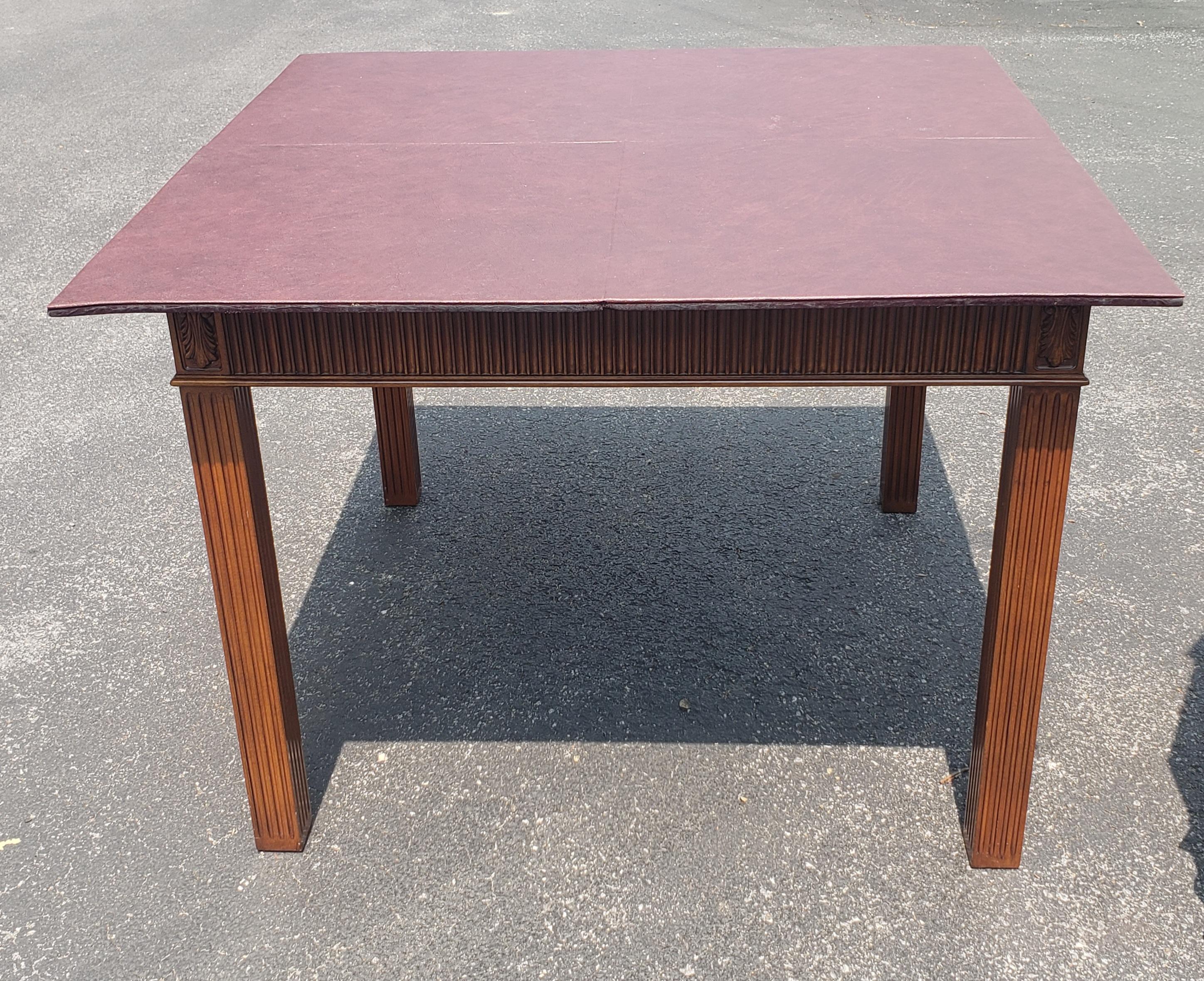 Councill Furniture Carved and Banded Blonde Mahogany Dinette Table For Sale 2