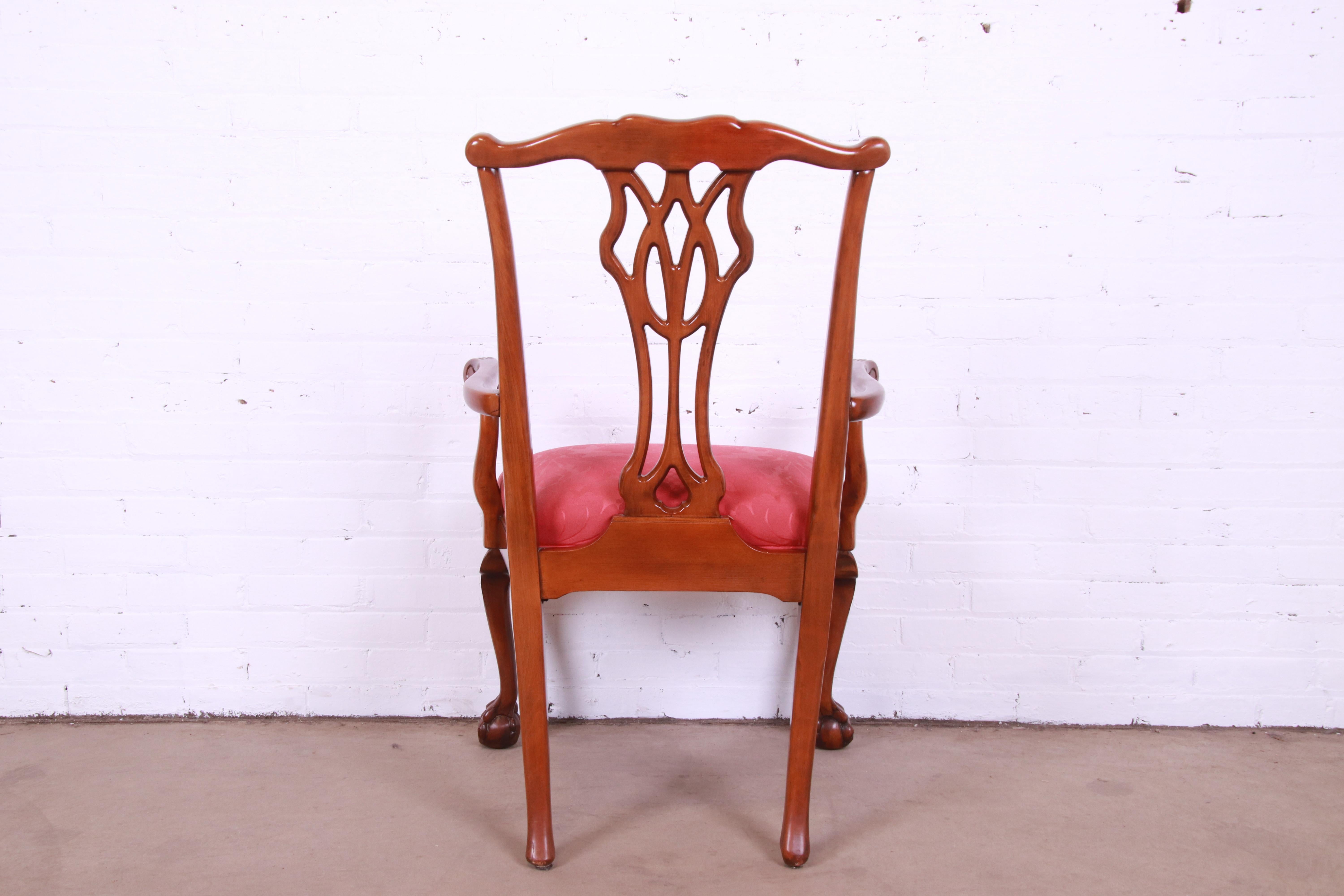 Councill Furniture Chippendale Carved Mahogany Dining Chairs, Set of Eight For Sale 11