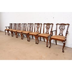 Councill Furniture Chippendale ensemble de huit chaises de salle à manger en acajou sculpté