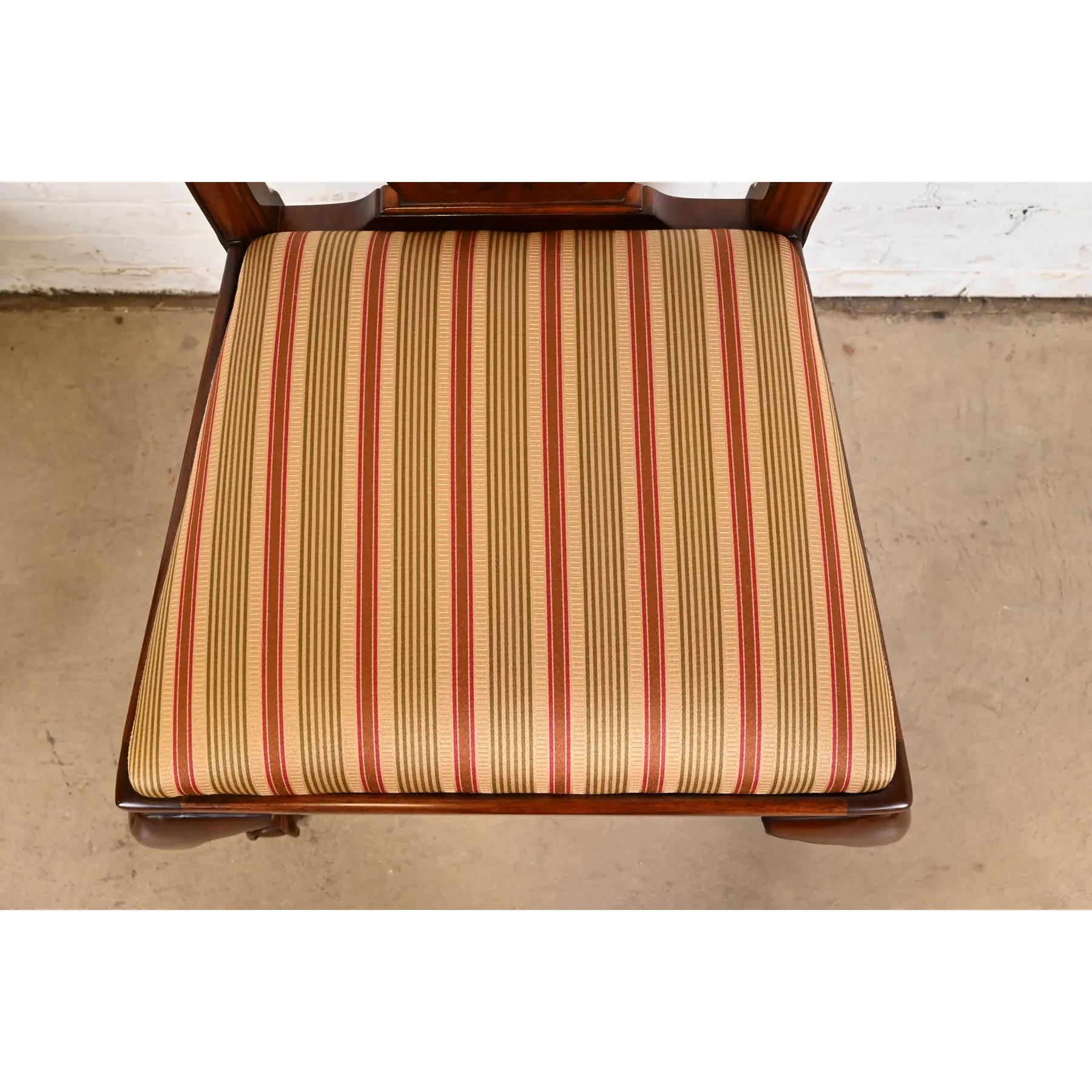 Councill Furniture Chippendale ensemble de huit chaises de salle à manger en acajou sculpté en vente 1