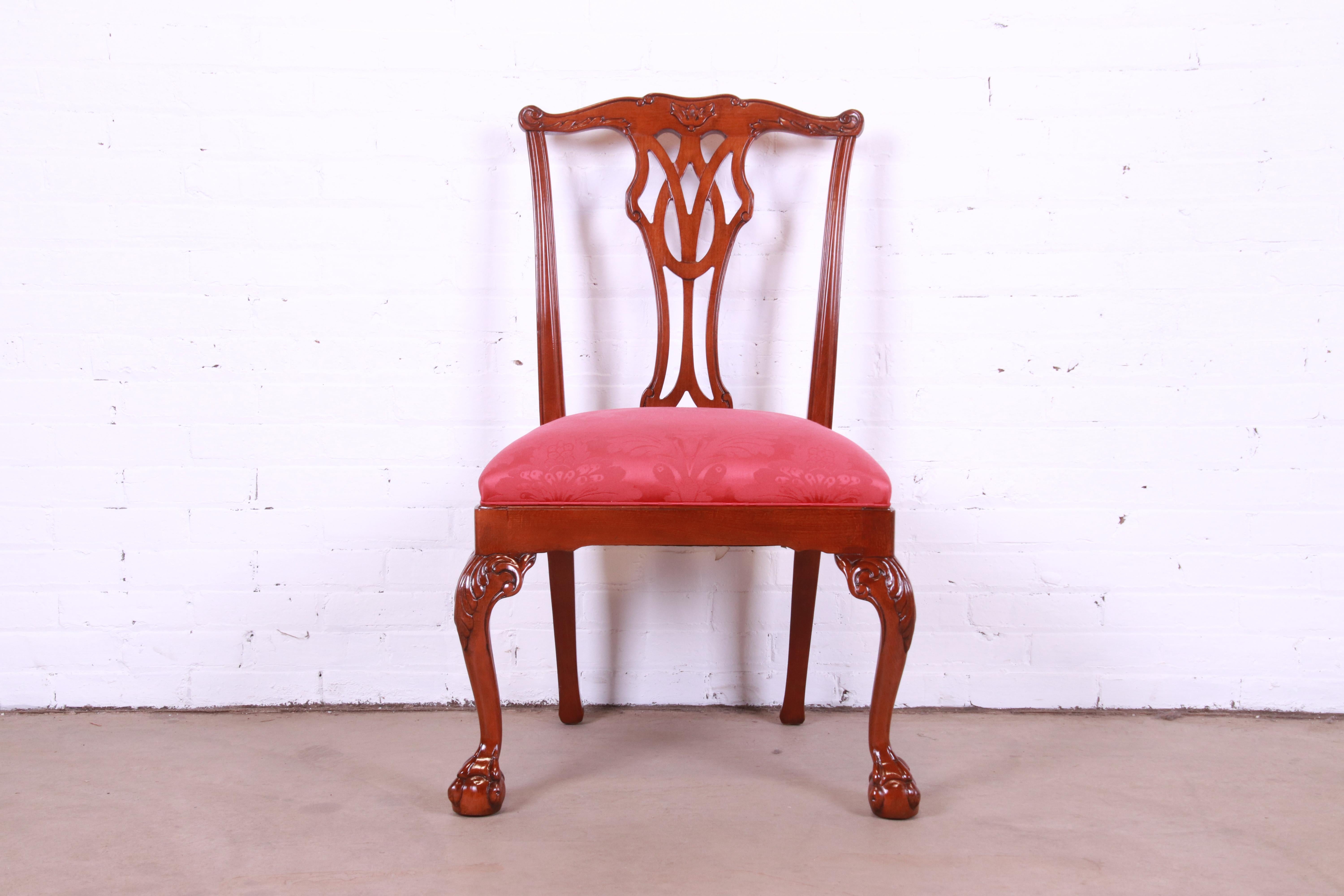 Councill Furniture Chippendale Carved Mahogany Dining Chairs, Set of Eight For Sale 2