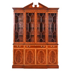 Bibliothèque à façade brisée en acajou à bandes géorgiennes Councill Furniture
