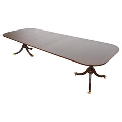 Councill Furniture Mesa de comedor georgiana de caoba con doble pedestal