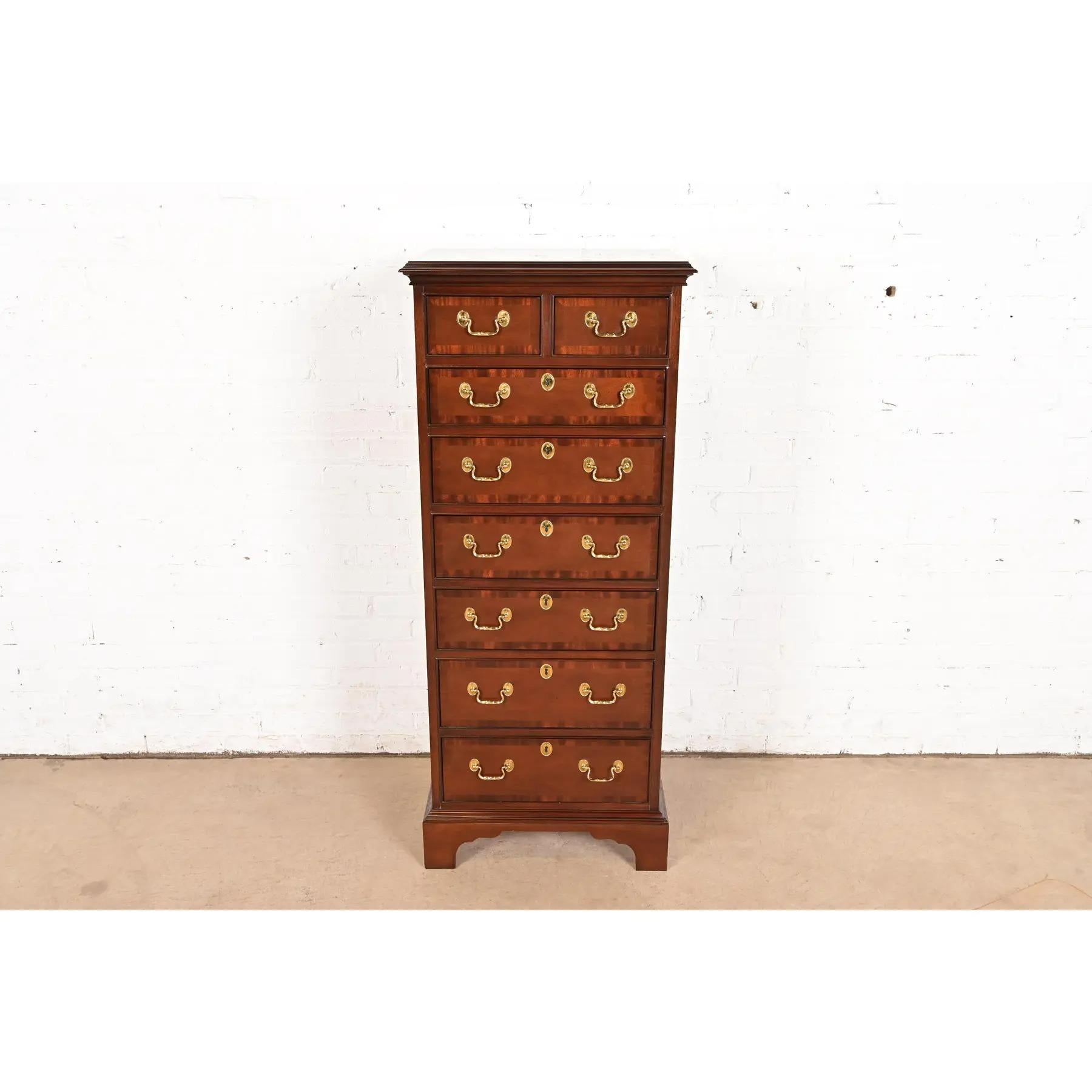 Georgiano Councill Furniture Cassapanca o Semainier in mogano a fasce georgiano in vendita