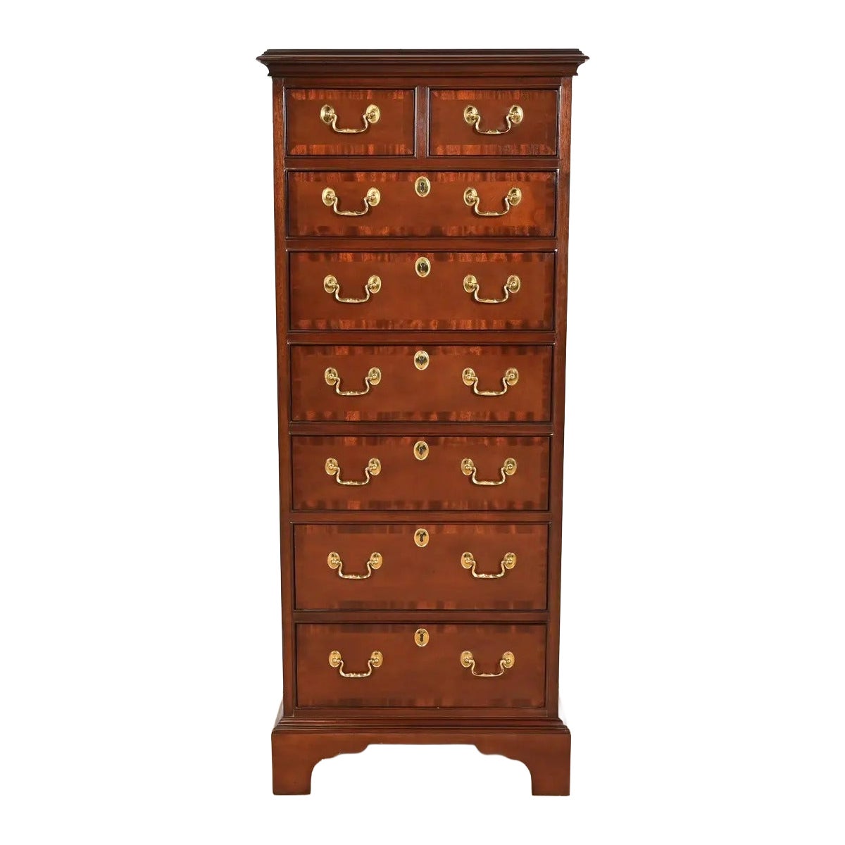 Councill Furniture Cassapanca o Semainier in mogano a fasce georgiano in vendita