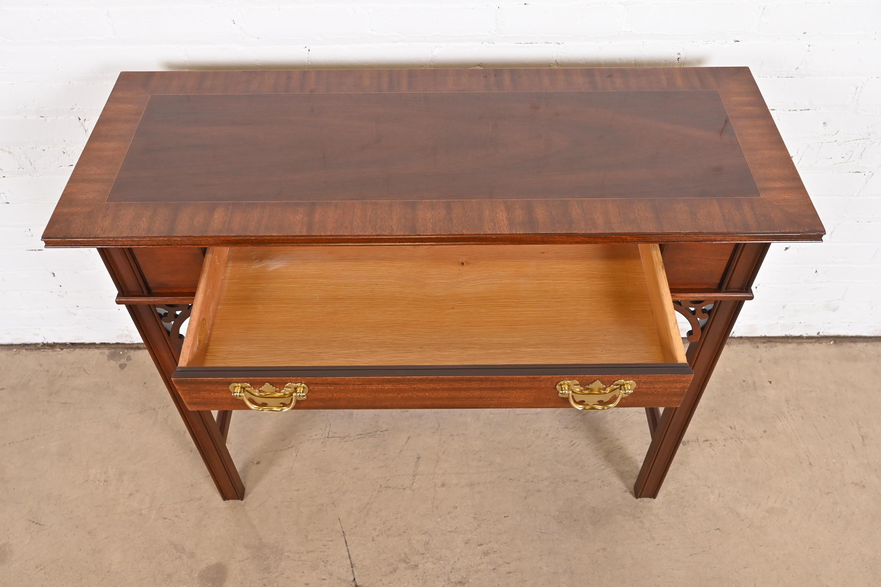 Councill Furniture Georgian Carved Banded Mahogany Console Table For Sale 4