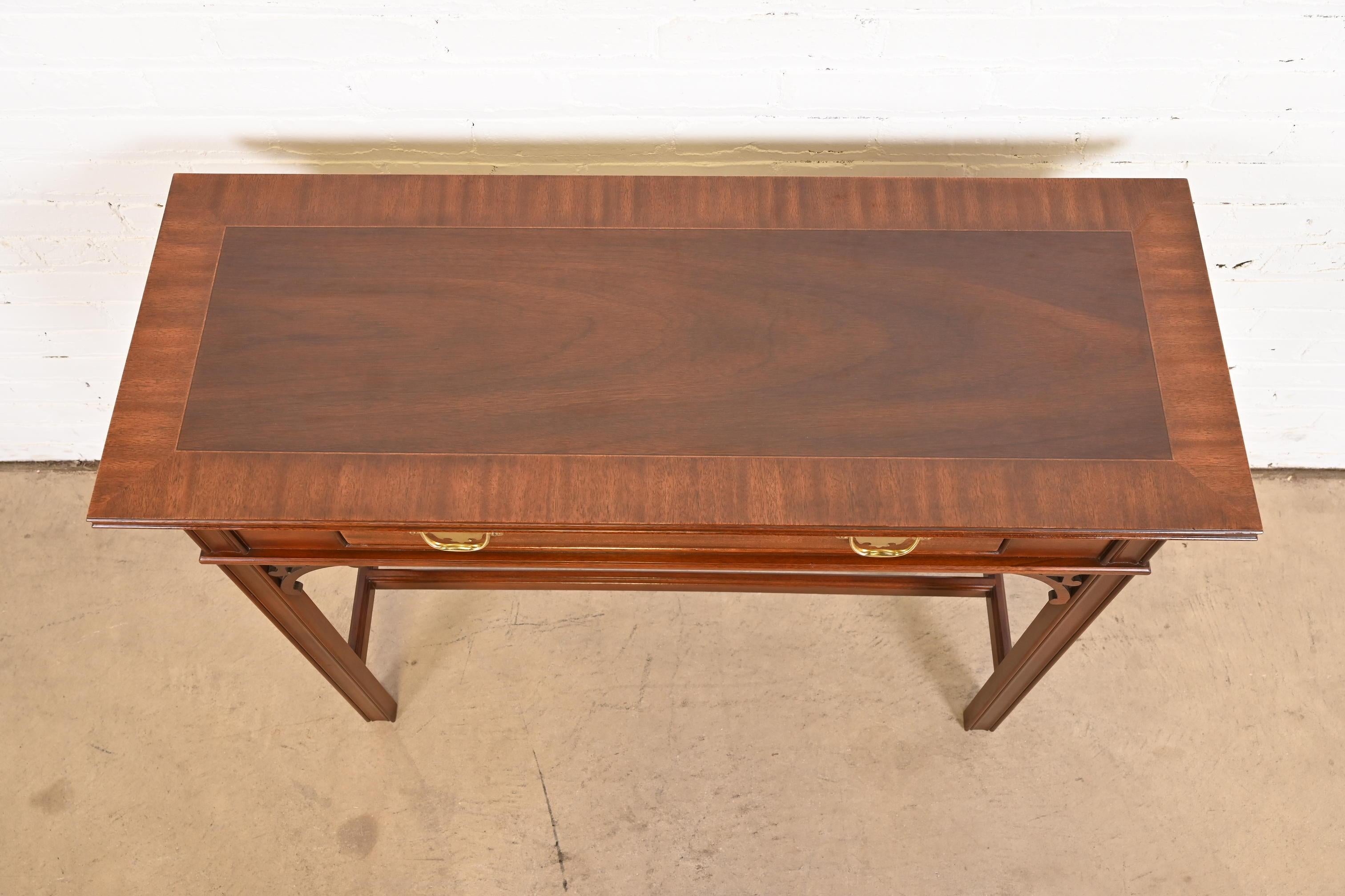 Councill Furniture Georgian Carved Banded Mahogany Console Table For Sale 6