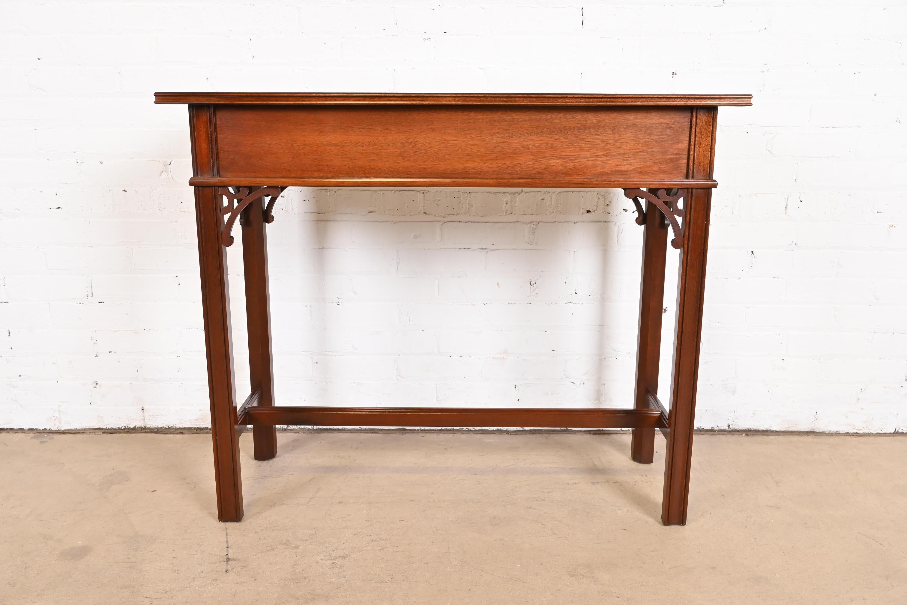 Councill Furniture Georgian Carved Banded Mahogany Console Table For Sale 8