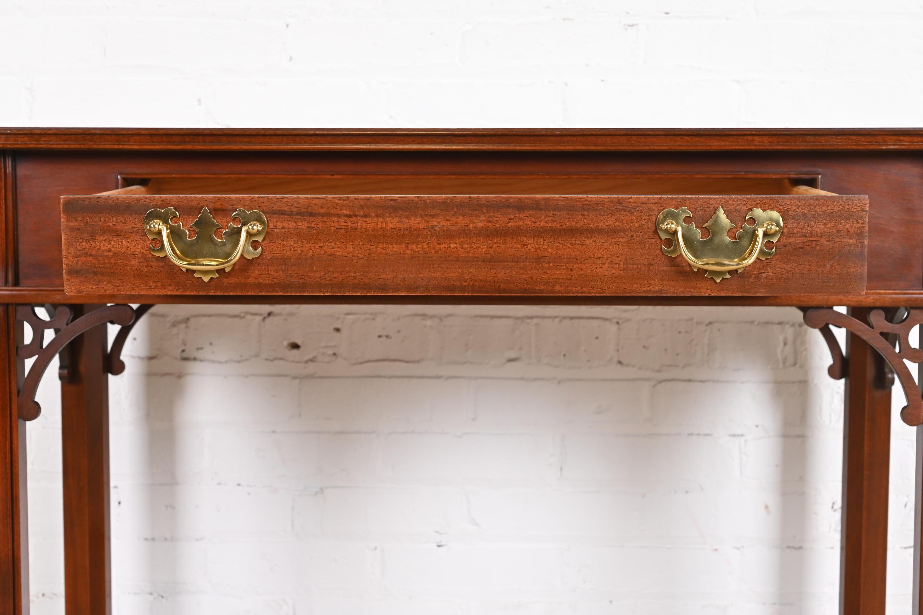 Councill Furniture Georgian Carved Banded Mahogany Console Table For Sale 3