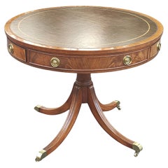 Councill Furniture Georgianischer Mitteltisch mit 2 Schubladen aus georgianischem Mahagoniholz und Lederplatte