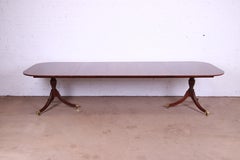 Councill Furniture Georgian Mahogany Double Pedestal Dining Table, Refinished