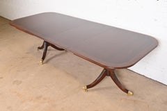 Councill Furniture Georgian Mahogany Double Pedestal Dining Table, Refinished