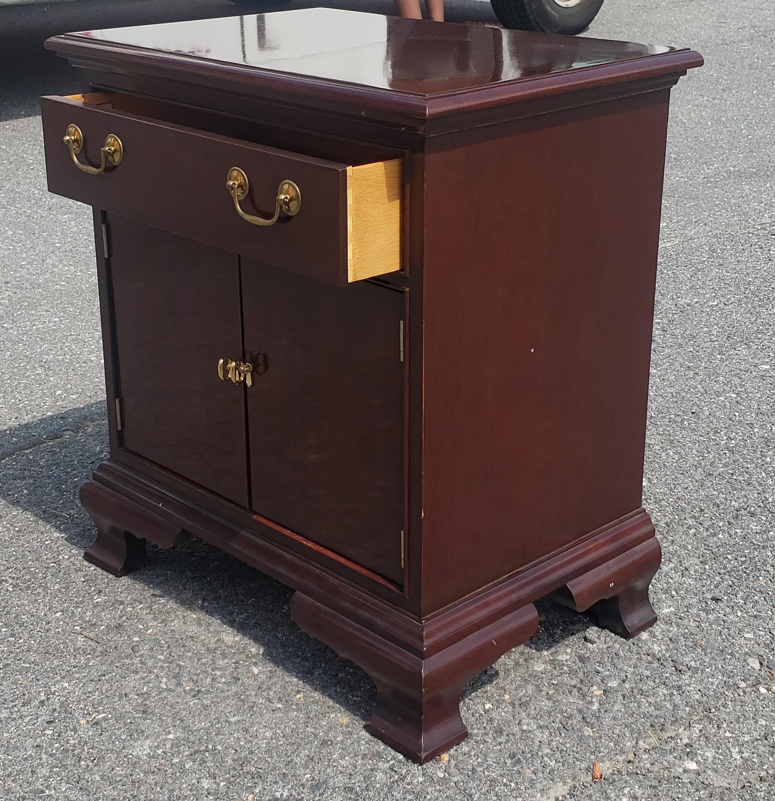 20th Century Councill Furniture Single Drawer Bedside Table Nightstand  For Sale