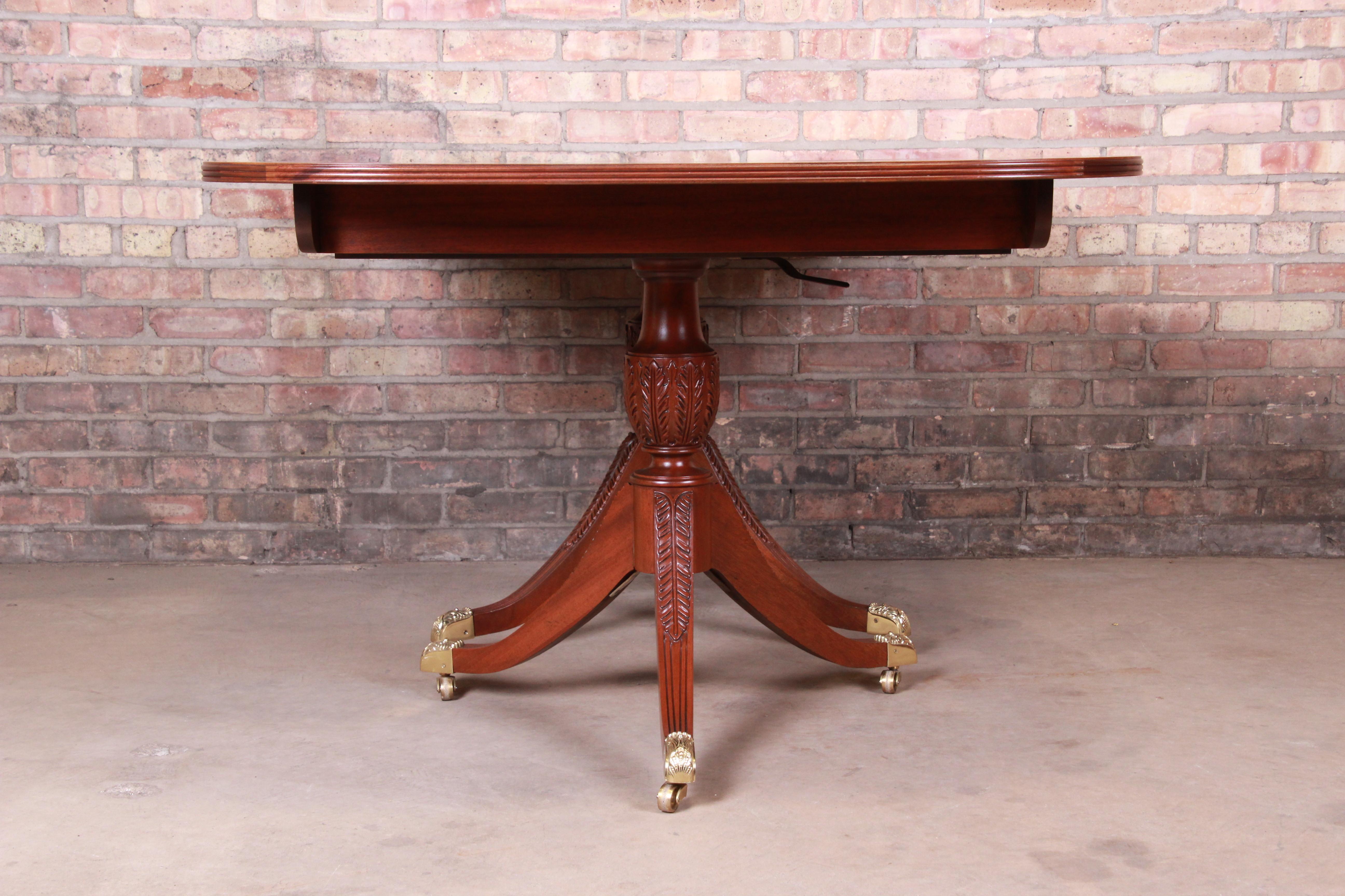 Councill Georgian Banded Mahogany Double Pedestal Dining Table, Newly Restored 5