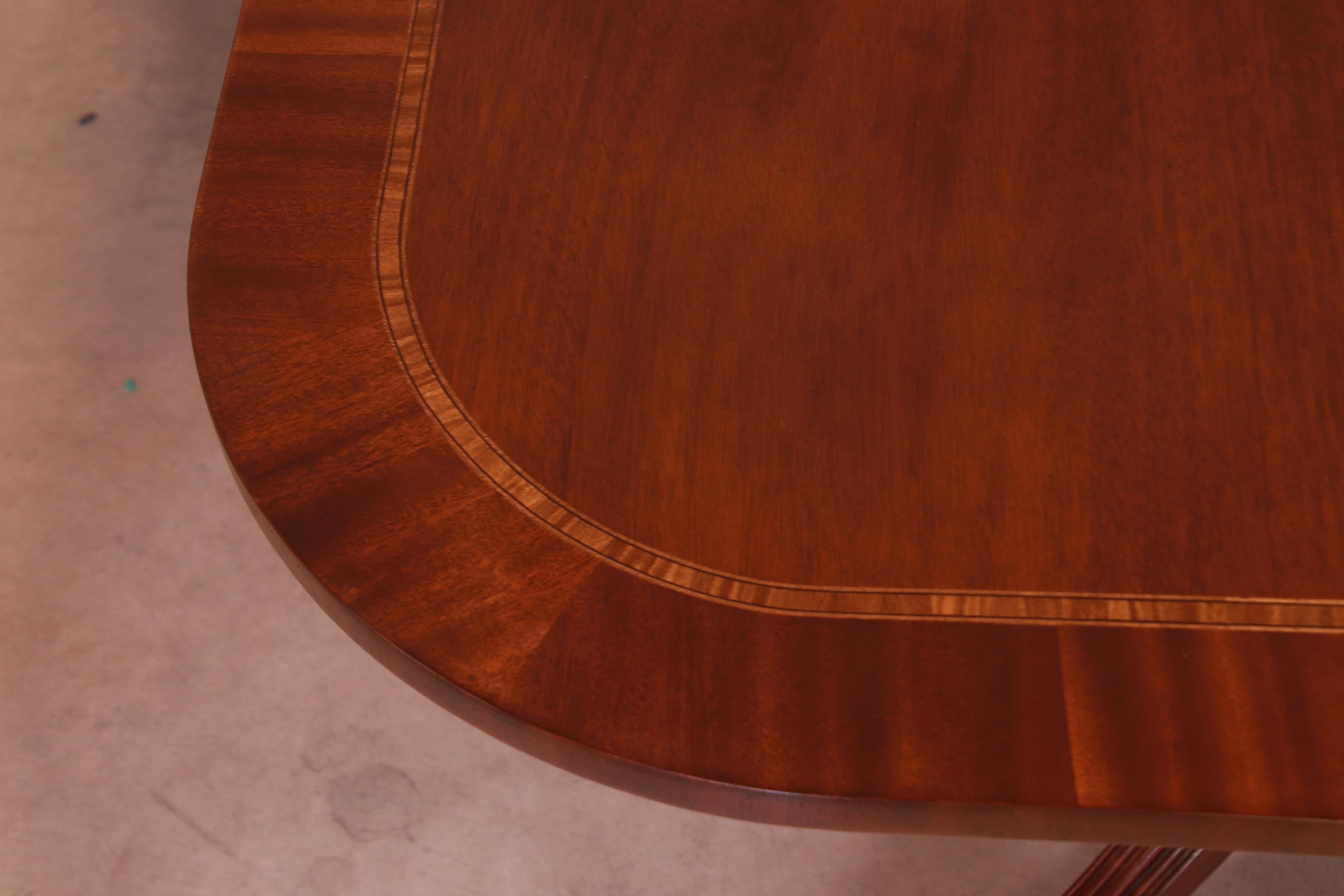 Councill Georgian Mahogany Double Pedestal Banquet Dining Table, Refinished 3