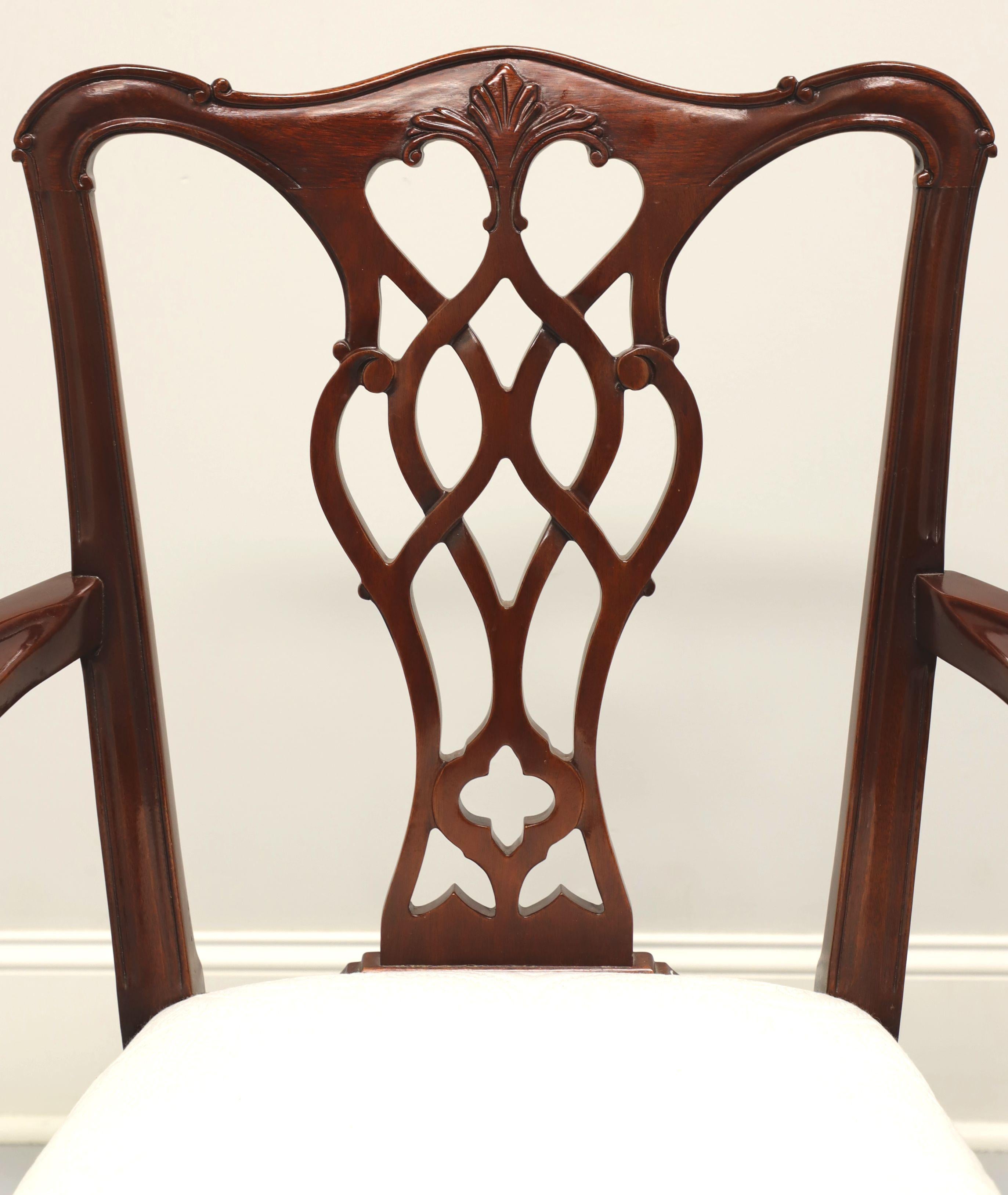 COUNCILL Mahogany Chippendale Style Straight Leg Dining Armchairs - Pair 2