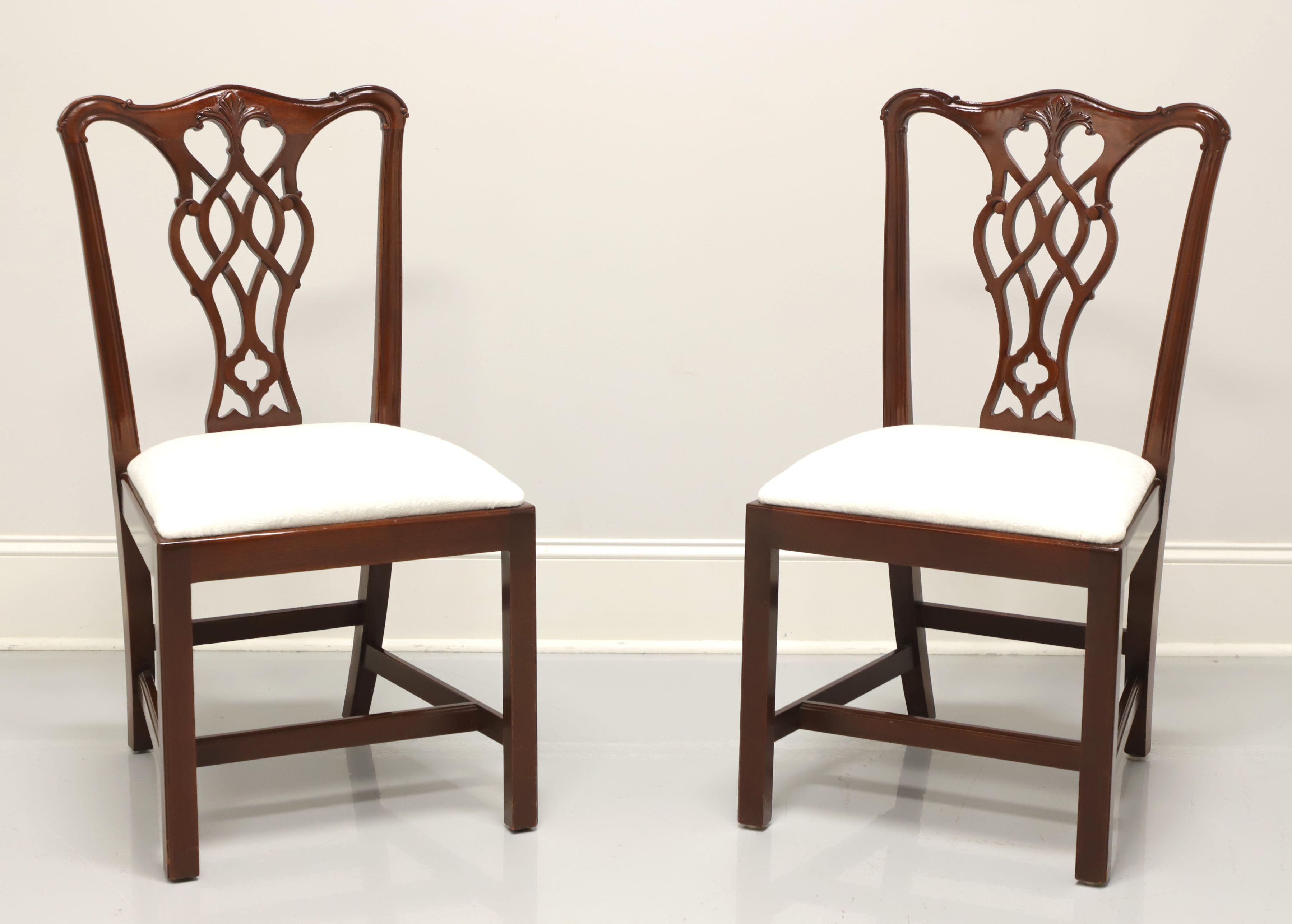 COUNCILL Mahogany Chippendale Style Straight Leg Dining Side Chairs - Pair 6