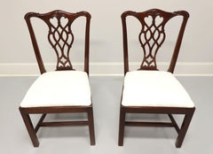 COUNCILL Mahogany Chippendale Style Straight Leg Dining Side Chairs - Pair