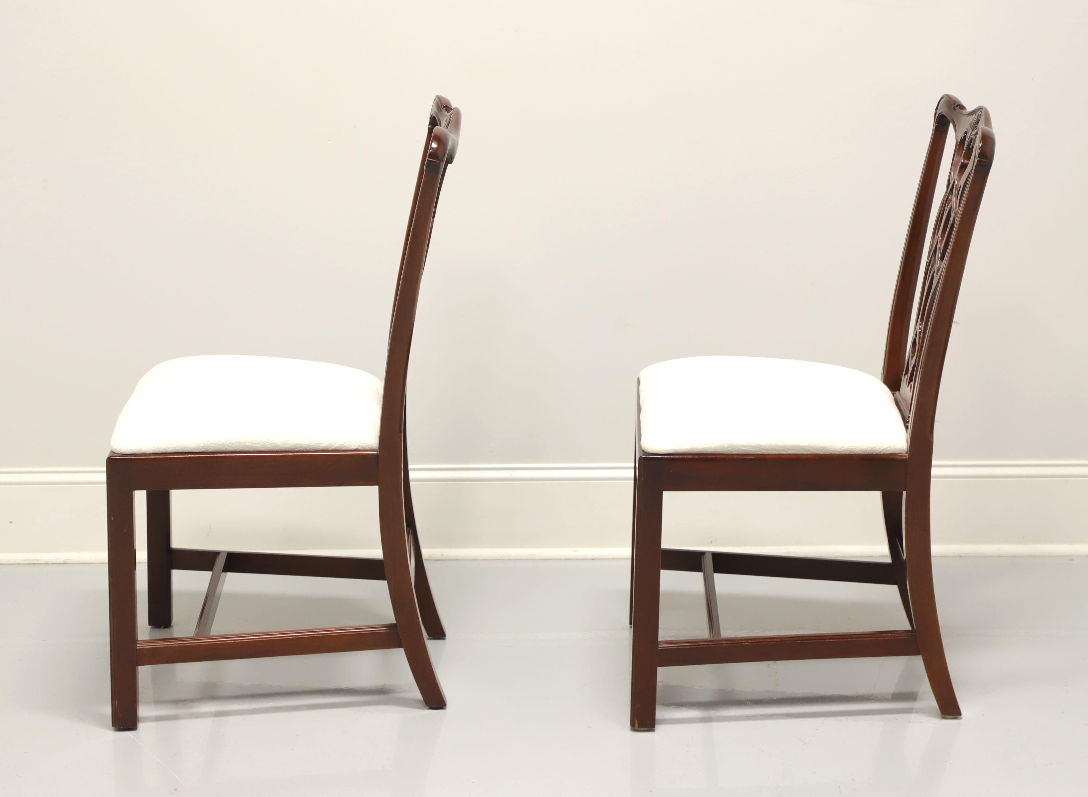 COUNCILL Mahogany Chippendale Style Straight Leg Dining Side Chairs - Pair 1