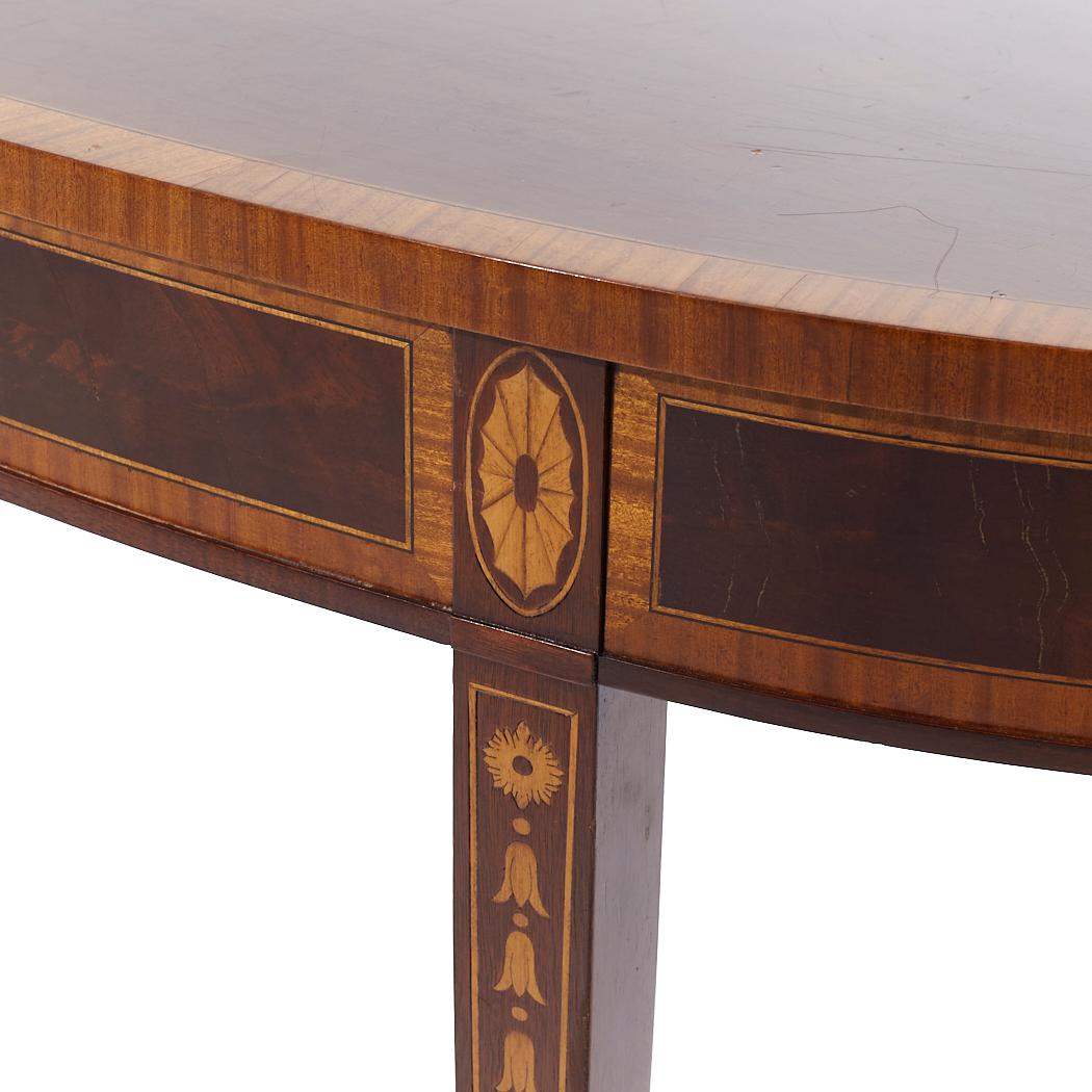 Wood Councill Mahogany Inlaid Traditional Console Table For Sale