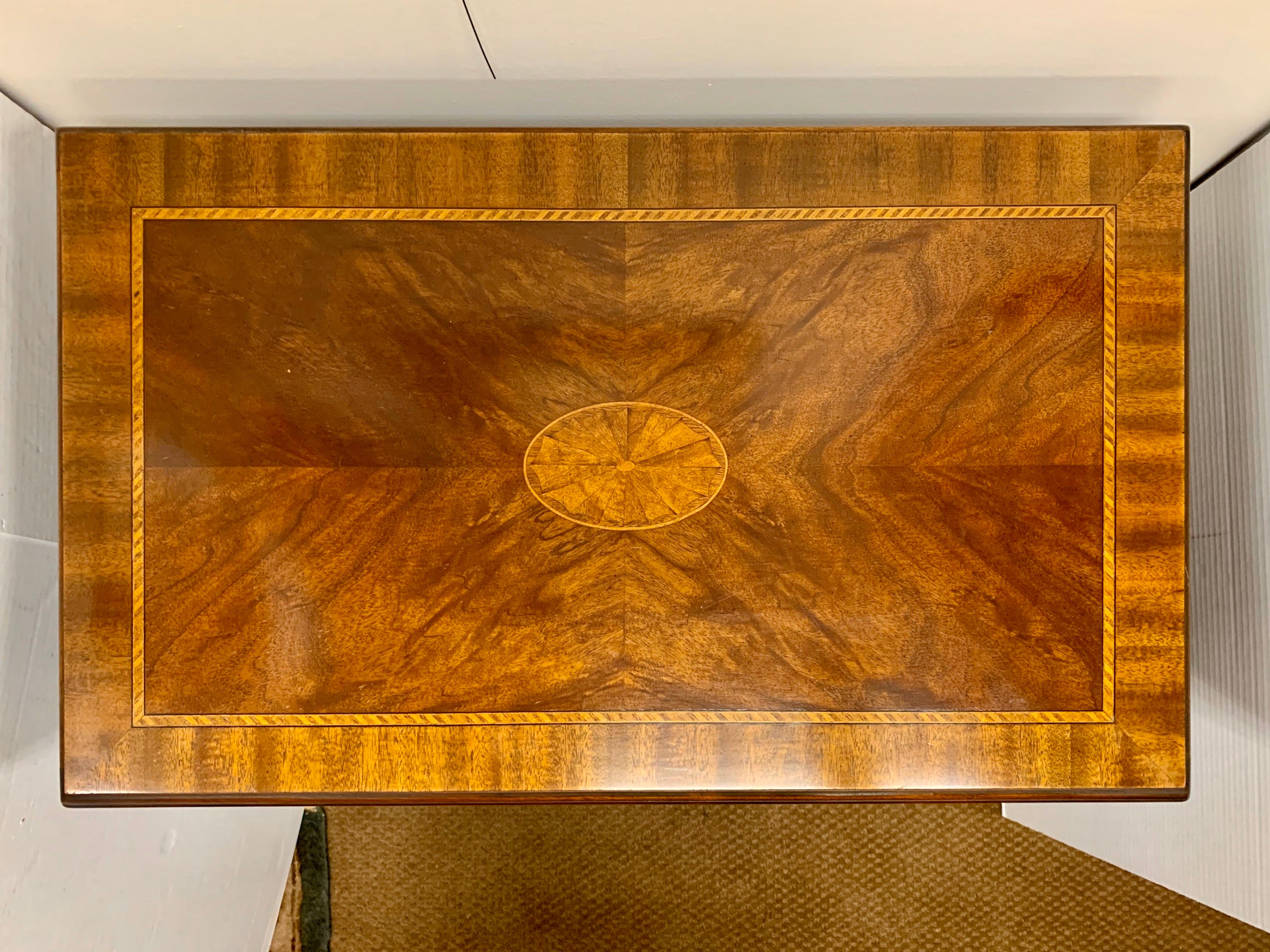 American Councill Mahogany Inlay Lowboy Server Table
