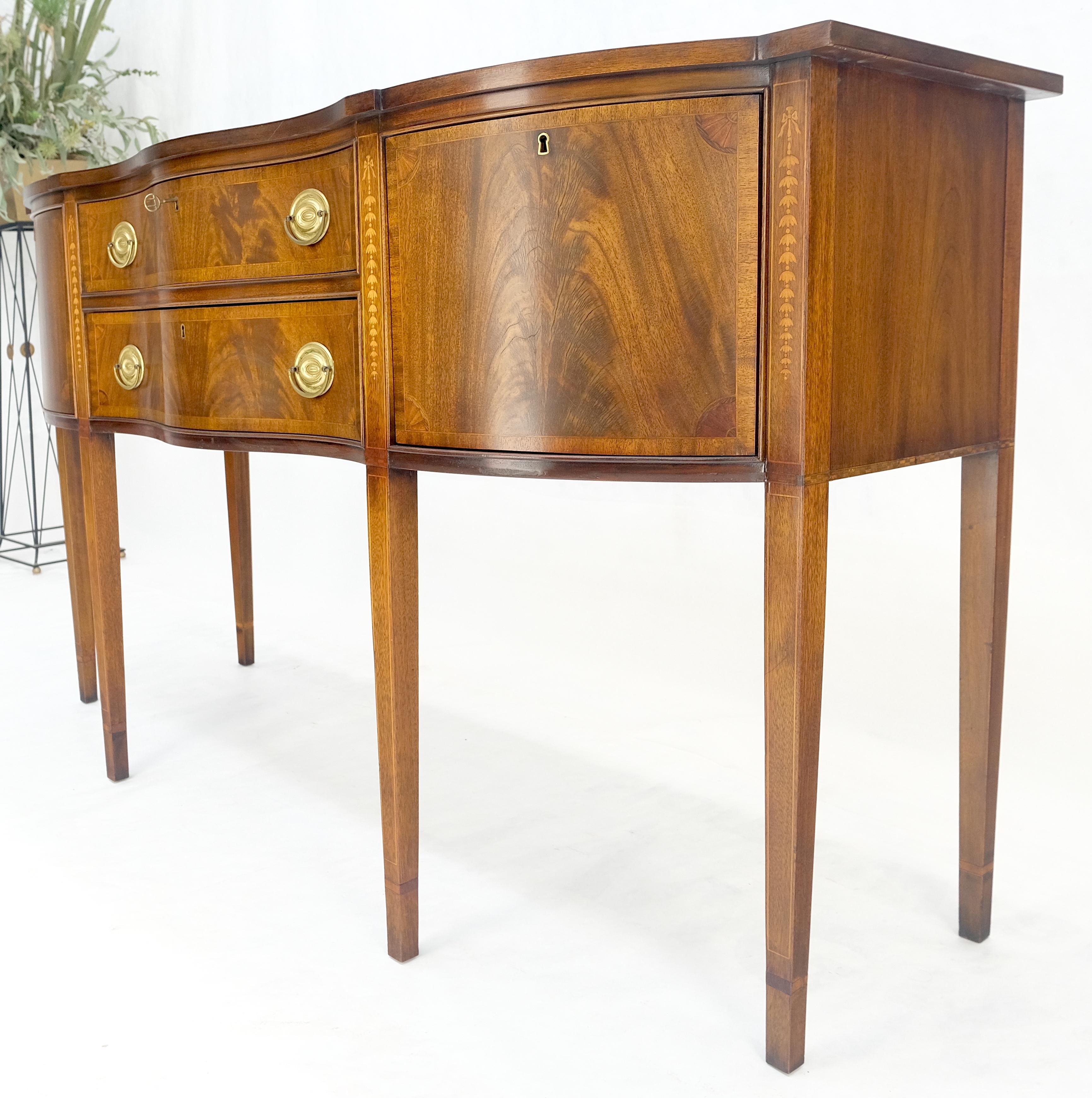 Councill Two Drawer Double Door Serpentine Front Mahogany Federal Sideboard MINT For Sale 3