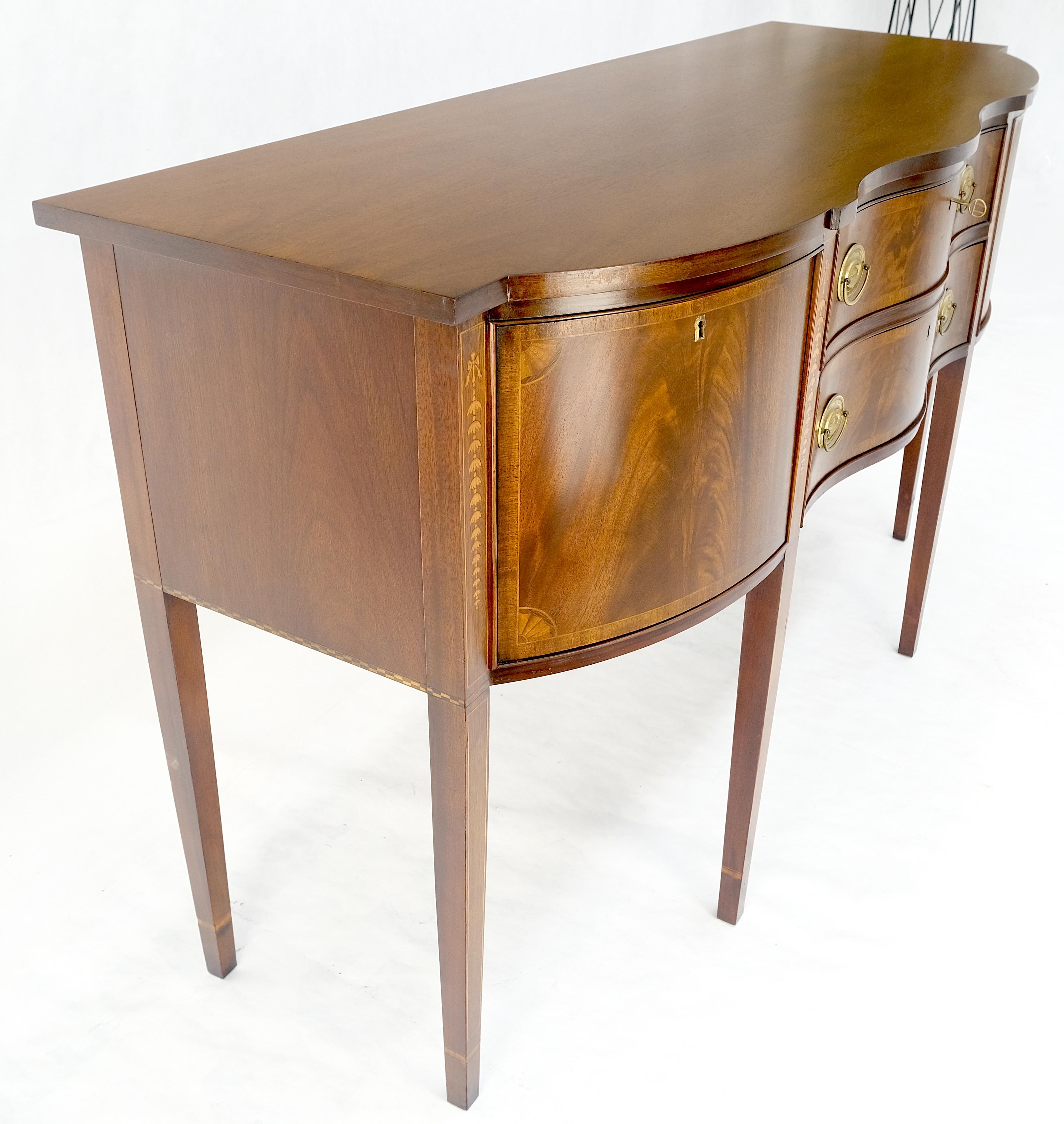 Councill Two Drawer Double Door Serpentine Front Mahogany Federal Sideboard MINT For Sale 4