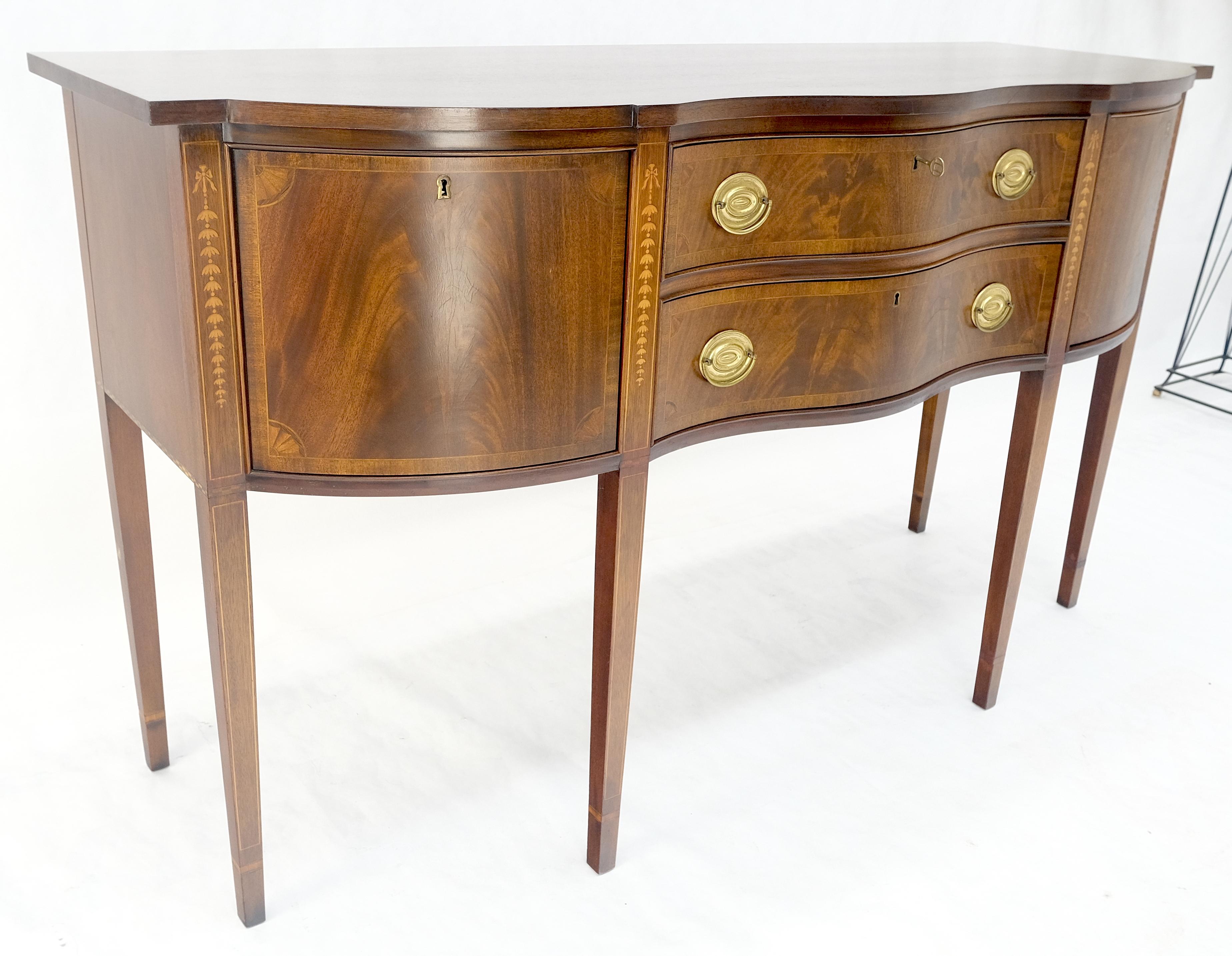 Councill Two Drawer Double Door Serpentine Front Mahogany Federal Sideboard MINT For Sale 5