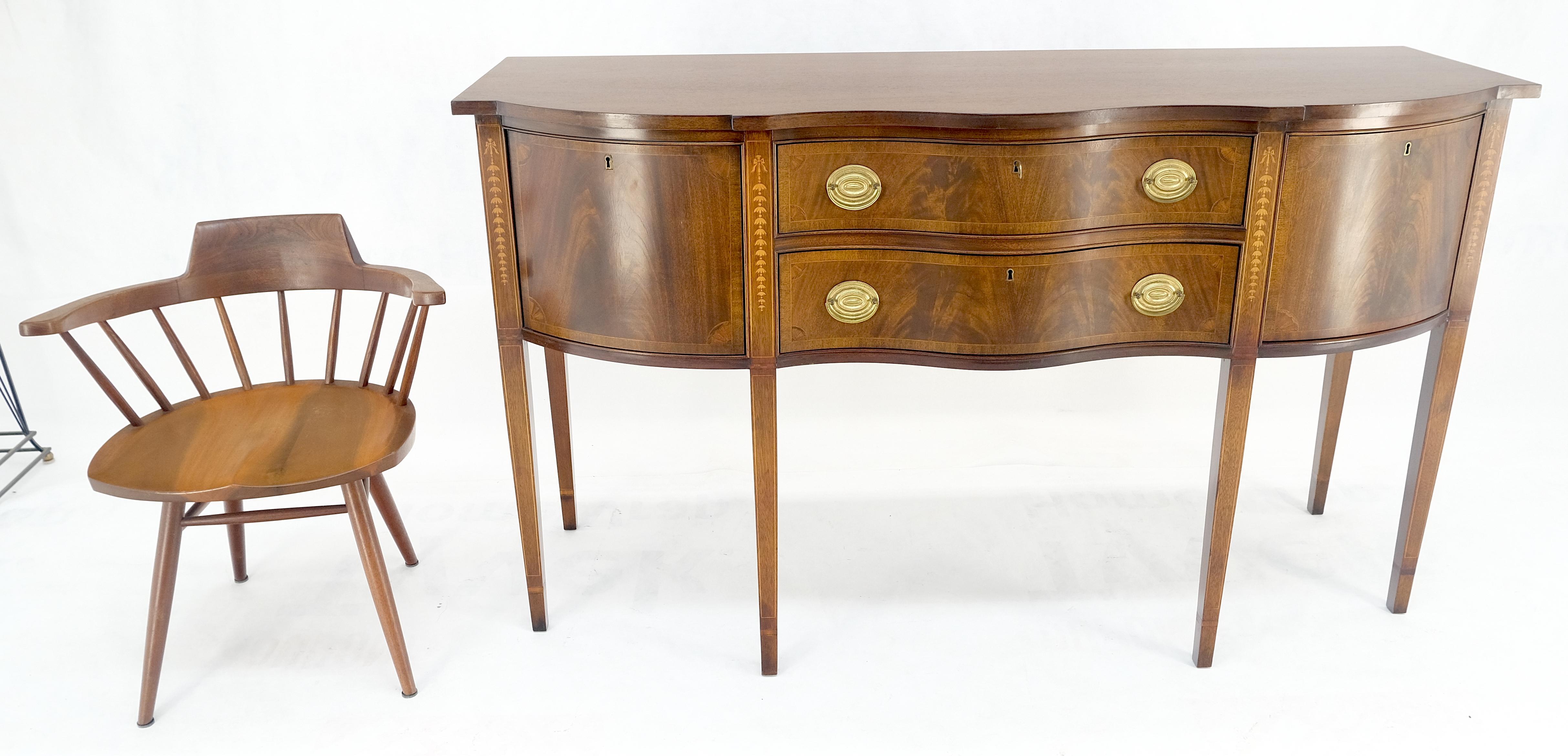 Councill Two Drawer Double Door Serpentine Front Mahogany Federal Sideboard MINT For Sale 8