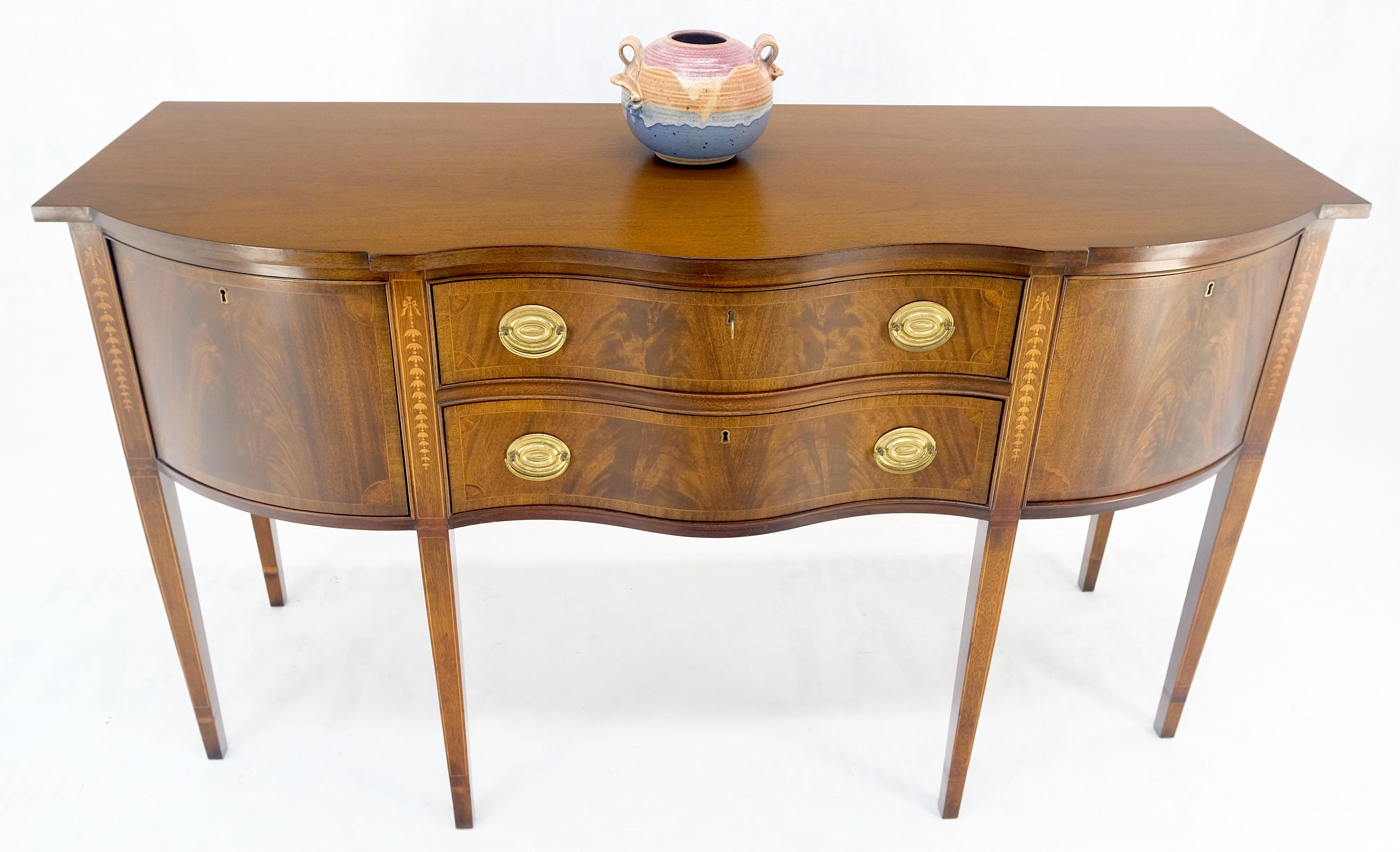 Councill Two Drawer Double Door Serpentine Front Mahogany Federal Sideboard MINT For Sale 9