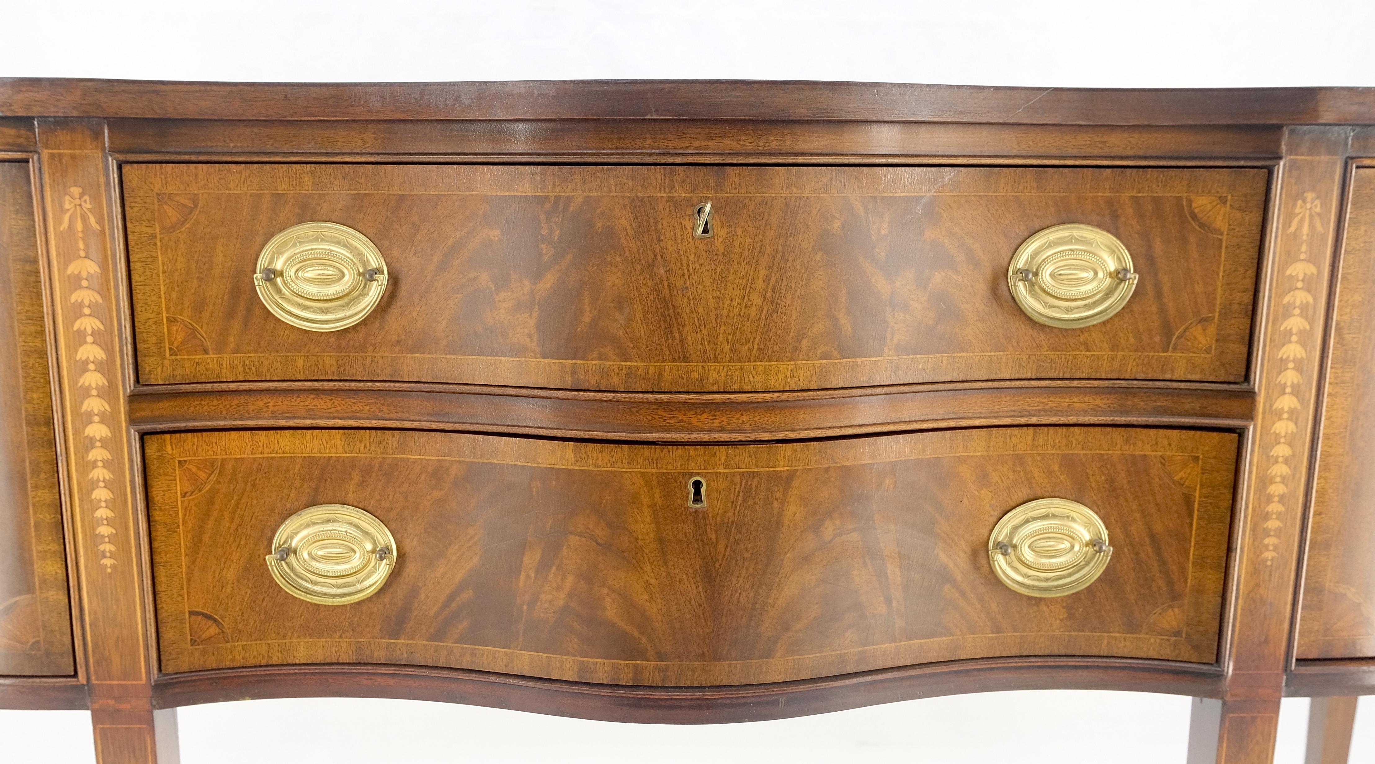 Mid-Century Modern Councill Two Drawer Double Door Serpentine Front Mahogany Federal Sideboard MINT For Sale