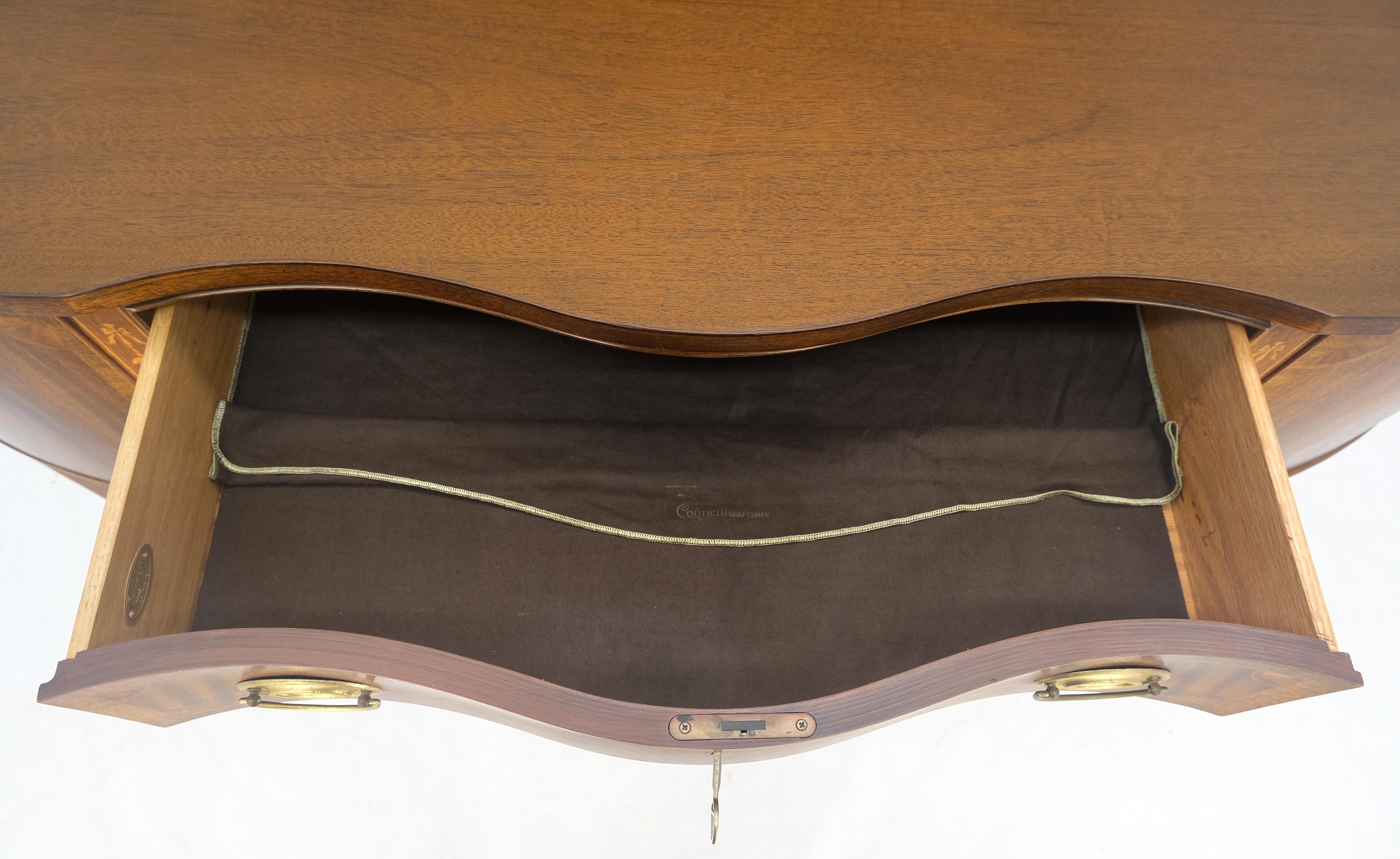 20th Century Councill Two Drawer Double Door Serpentine Front Mahogany Federal Sideboard MINT For Sale