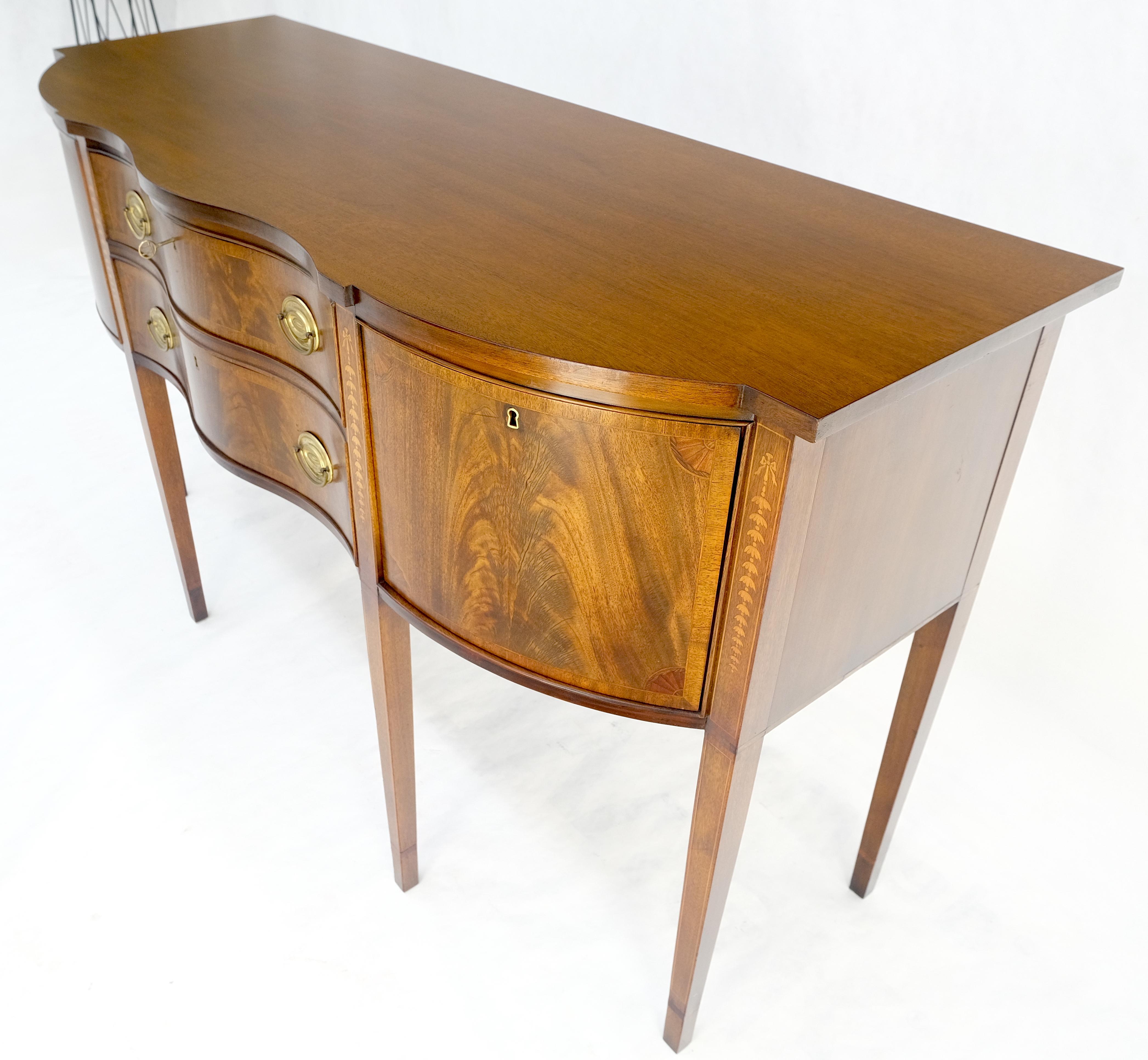 Councill Two Drawer Double Door Serpentine Front Mahogany Federal Sideboard MINT For Sale 2