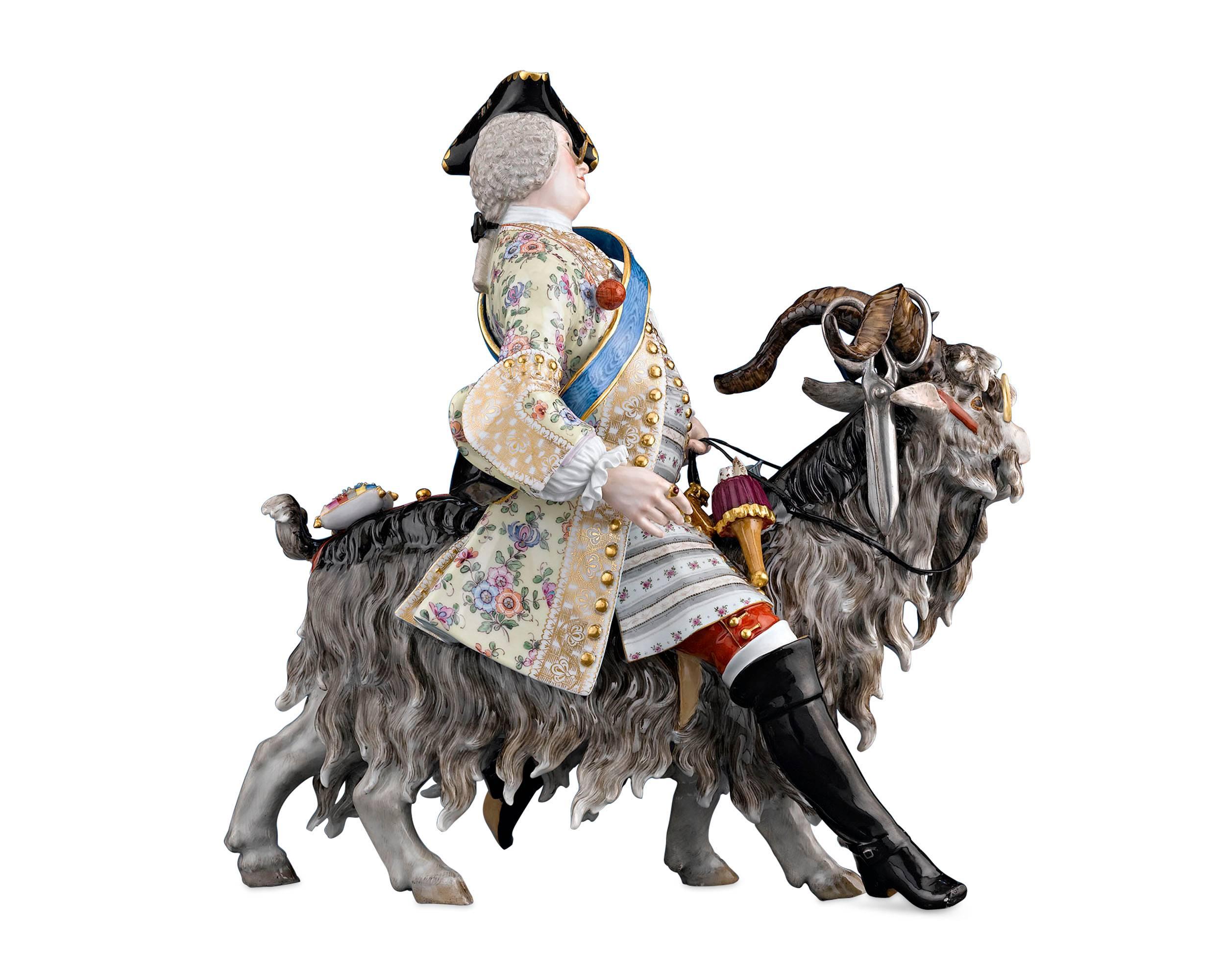 Other Count Bruhl's Tailor on a Goat Porcelain Figure by Meissen