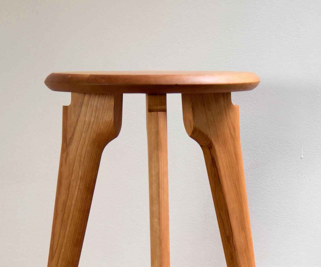 Counter 3-Legged Milk Stool Solid Wood For Sale 2