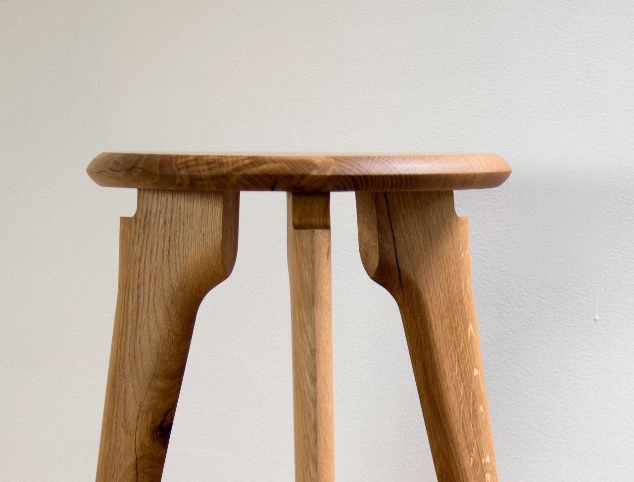 Counter 3-Legged Milk Stool Solid Wood For Sale 4