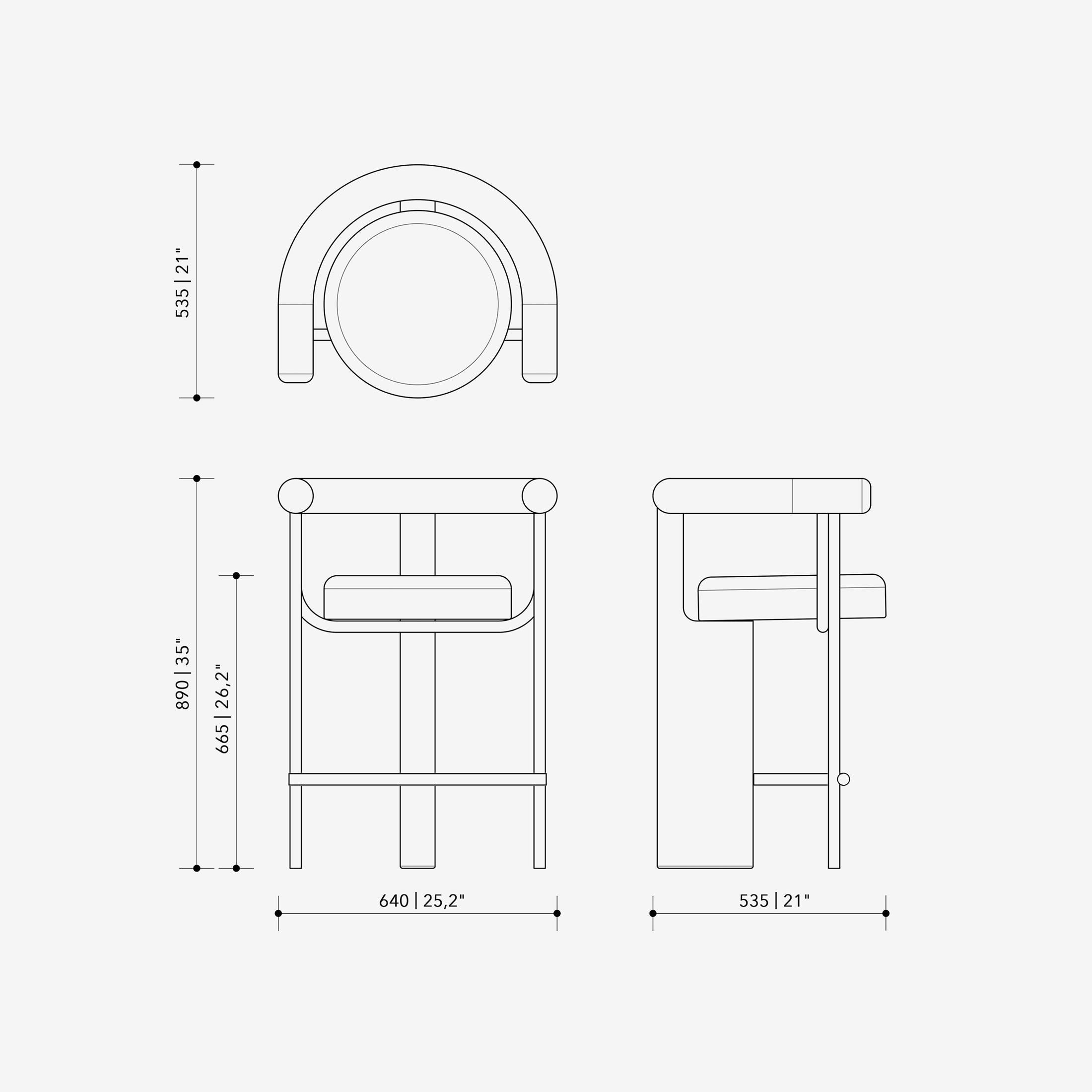 Theken- und Barhocker mit gepolstertem Sitz - Balance (Moderne) im Angebot