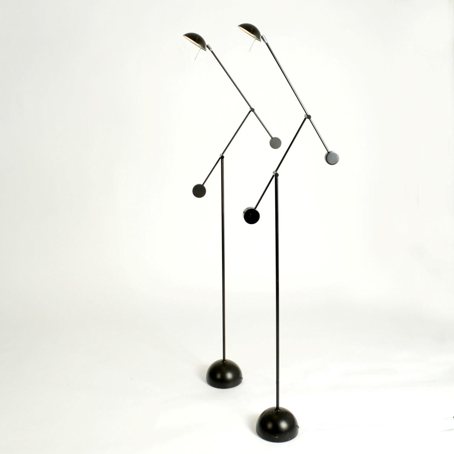 Counter Balance Black Floor Lamps Minimalist 1970s For Sale 1