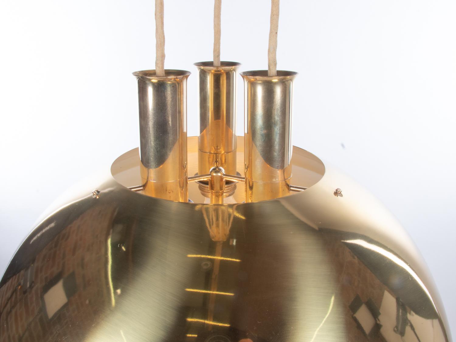 Counter Balance Brass Pendant Light by Florian Schulz, Germany, 1950 In Good Condition In Niederdorfelden, Hessen