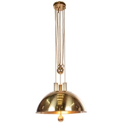 Counter Balance Brass Pendant Light by Florian Schulz, Germany, 1950