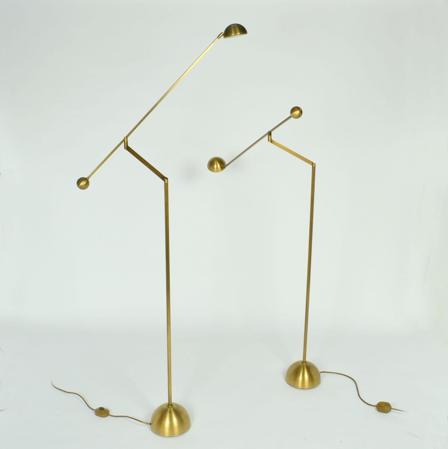 Late 20th Century Counter Balance Chrome Floor Lamp For Sale