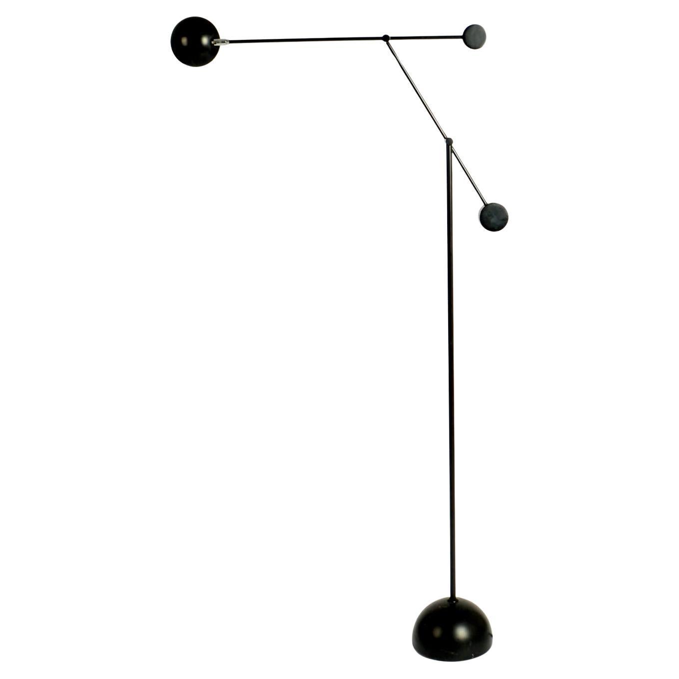 Counter Balance Floor Lamp Minimalist in Black 1970s
