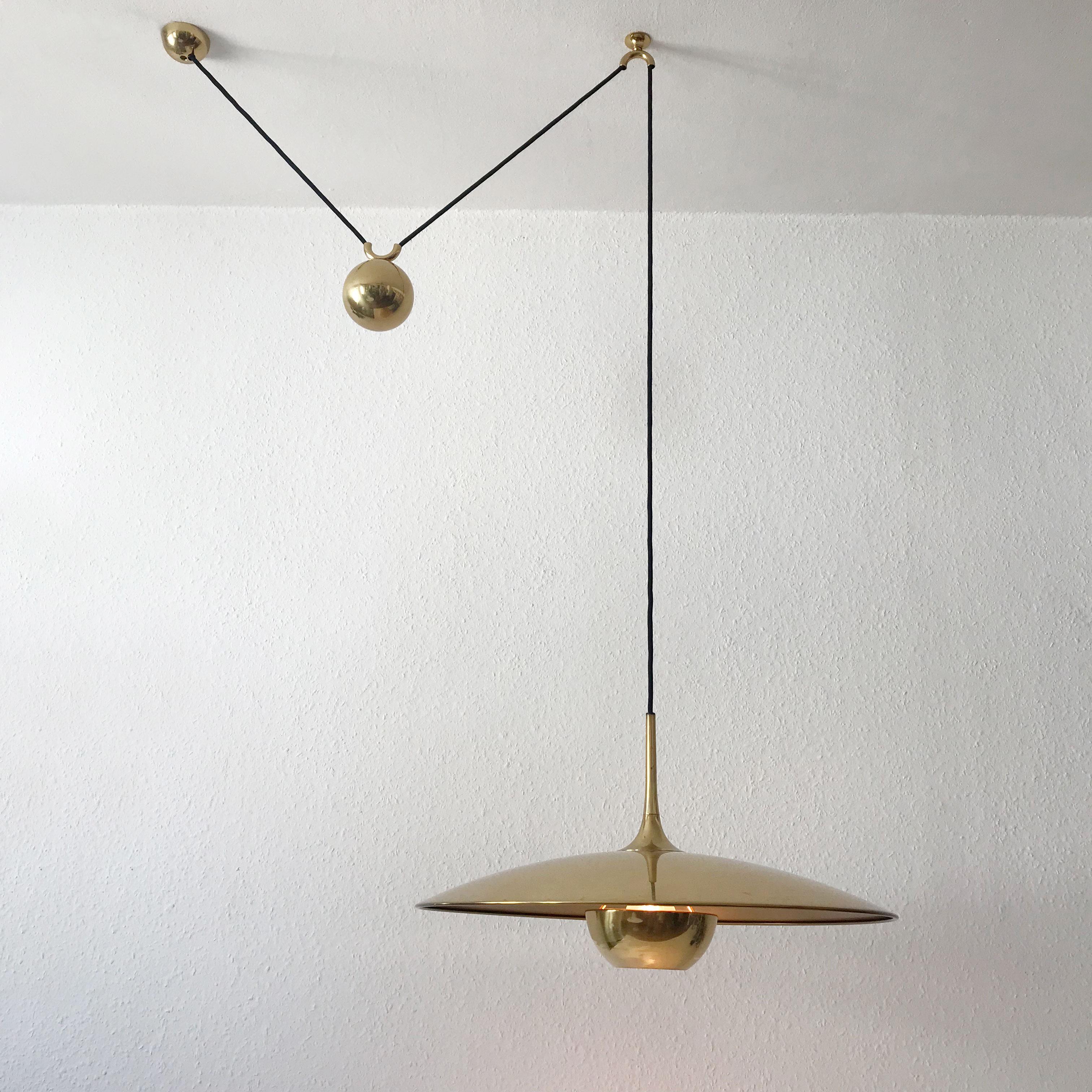 Polished Counter Balance Pendant Lamp Onos 55 by Florian Schulz, 1980s, Germany