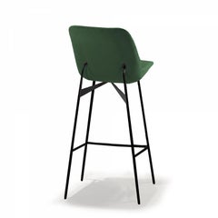 Counter Chair Chiado with Lacquered Metal and Upholstery New