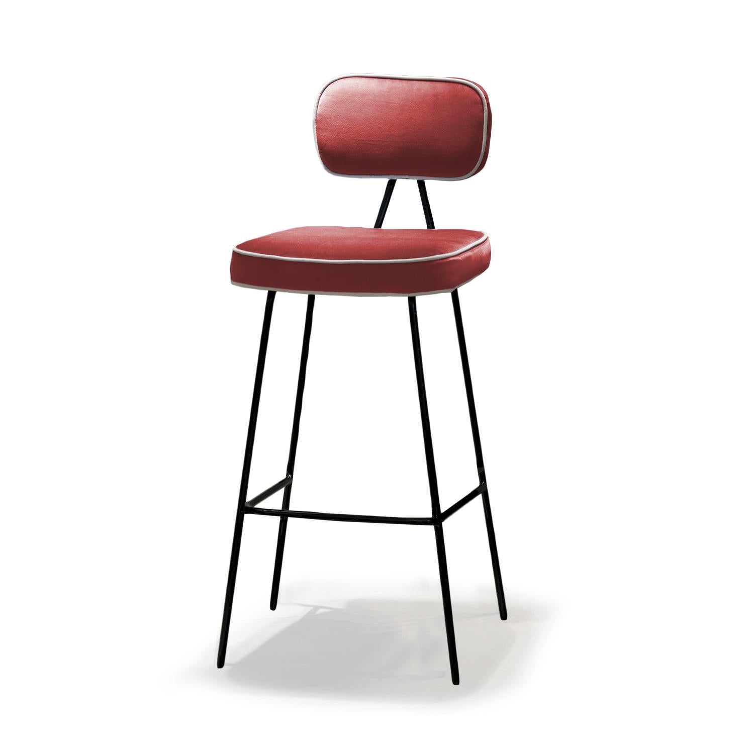 State Gingerbread-Tischstuhl mit lackiertem Metall und Polsterung im Angebot 5