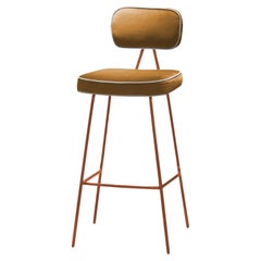Silla de mostrador State Gingerbread con metal lacado y tapicería