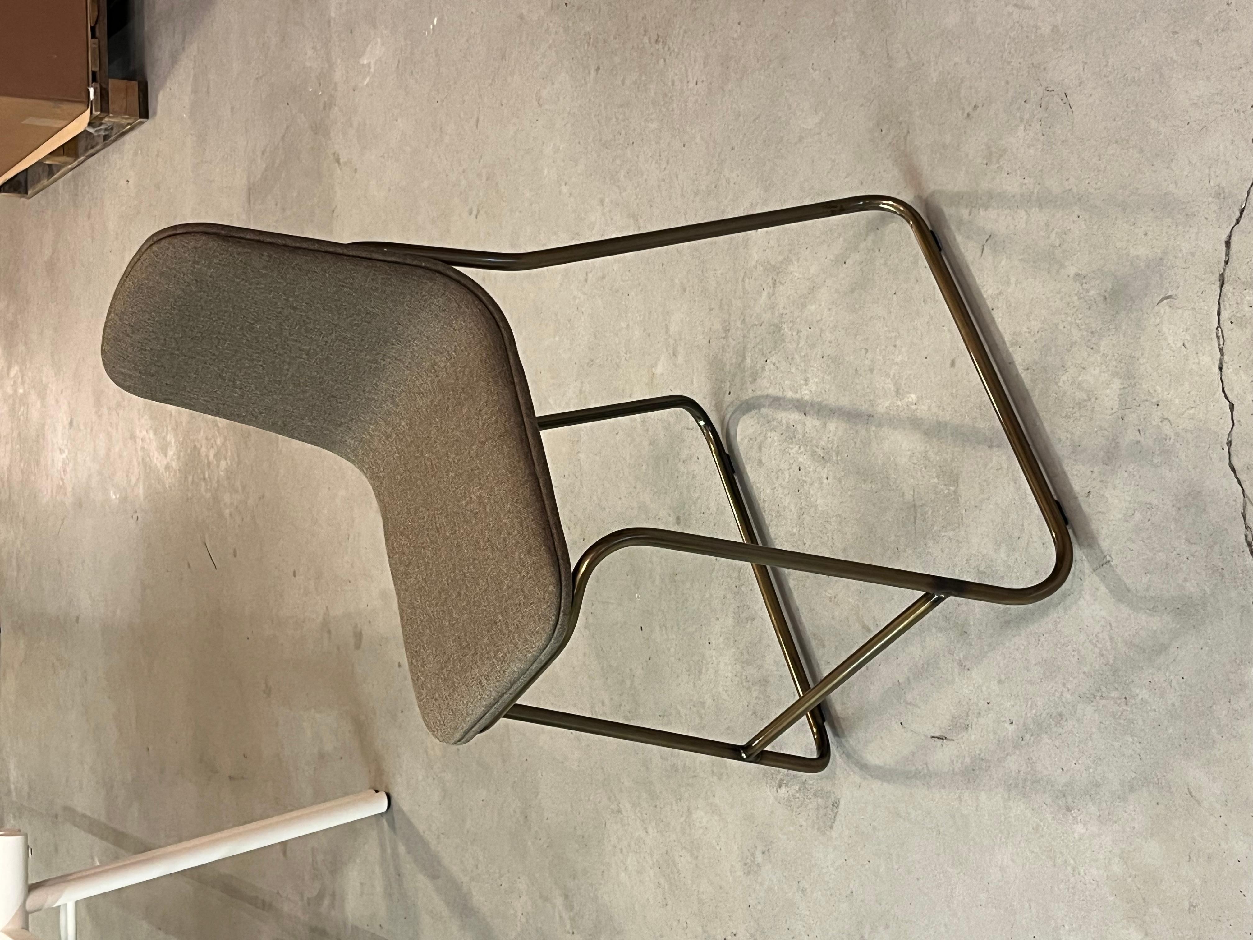 Counter chairs by Jacob Nitz for Bogaerts. Bronze look base with light brown uph im Angebot 3