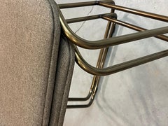 Counter chairs by Jacob Nitz for Bogaerts. Bronze look base with light brown uph