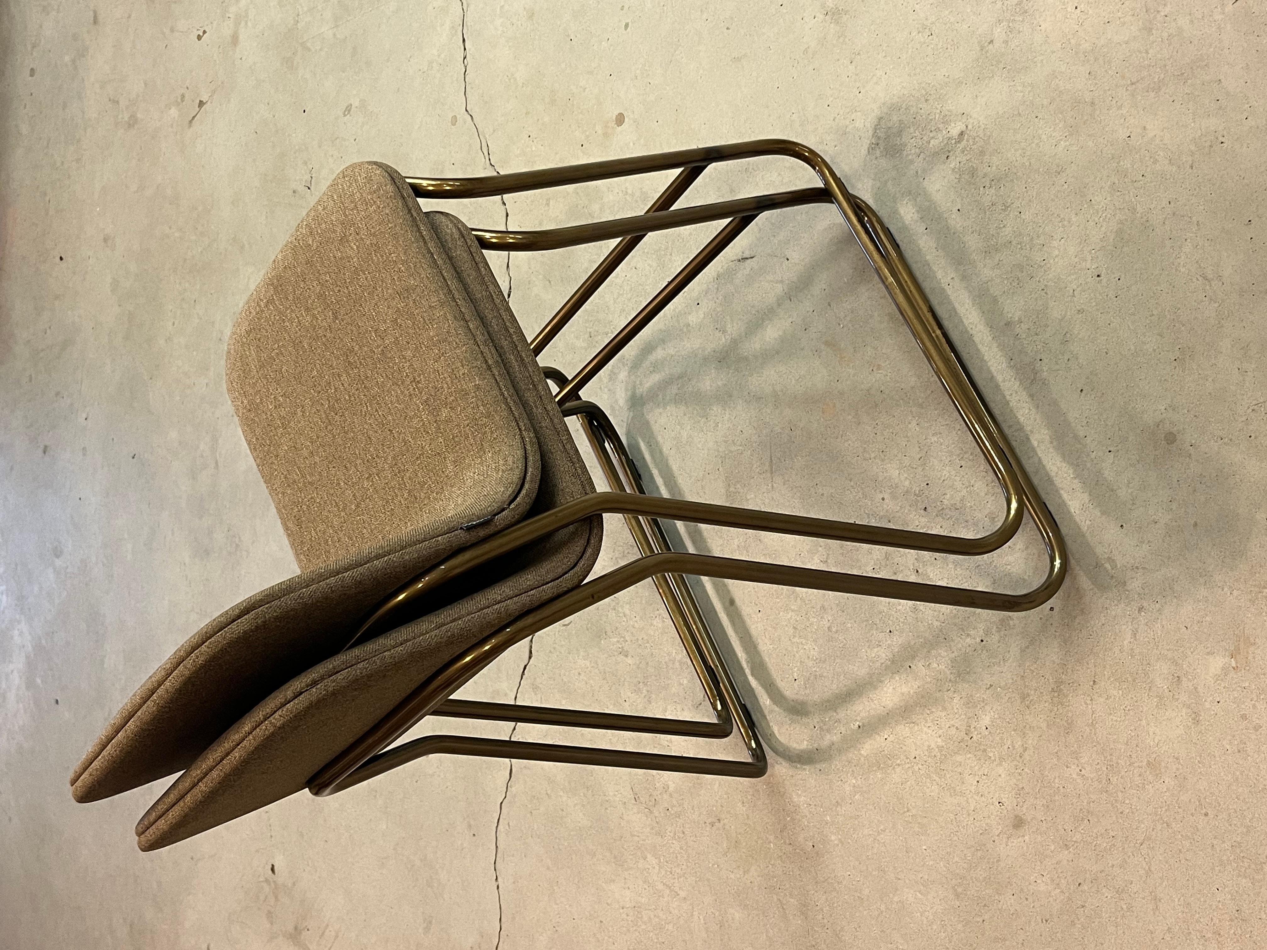 Counter chairs by Jacob Nitz for Bogaerts. Bronze look base with light brown uph (Moderne) im Angebot